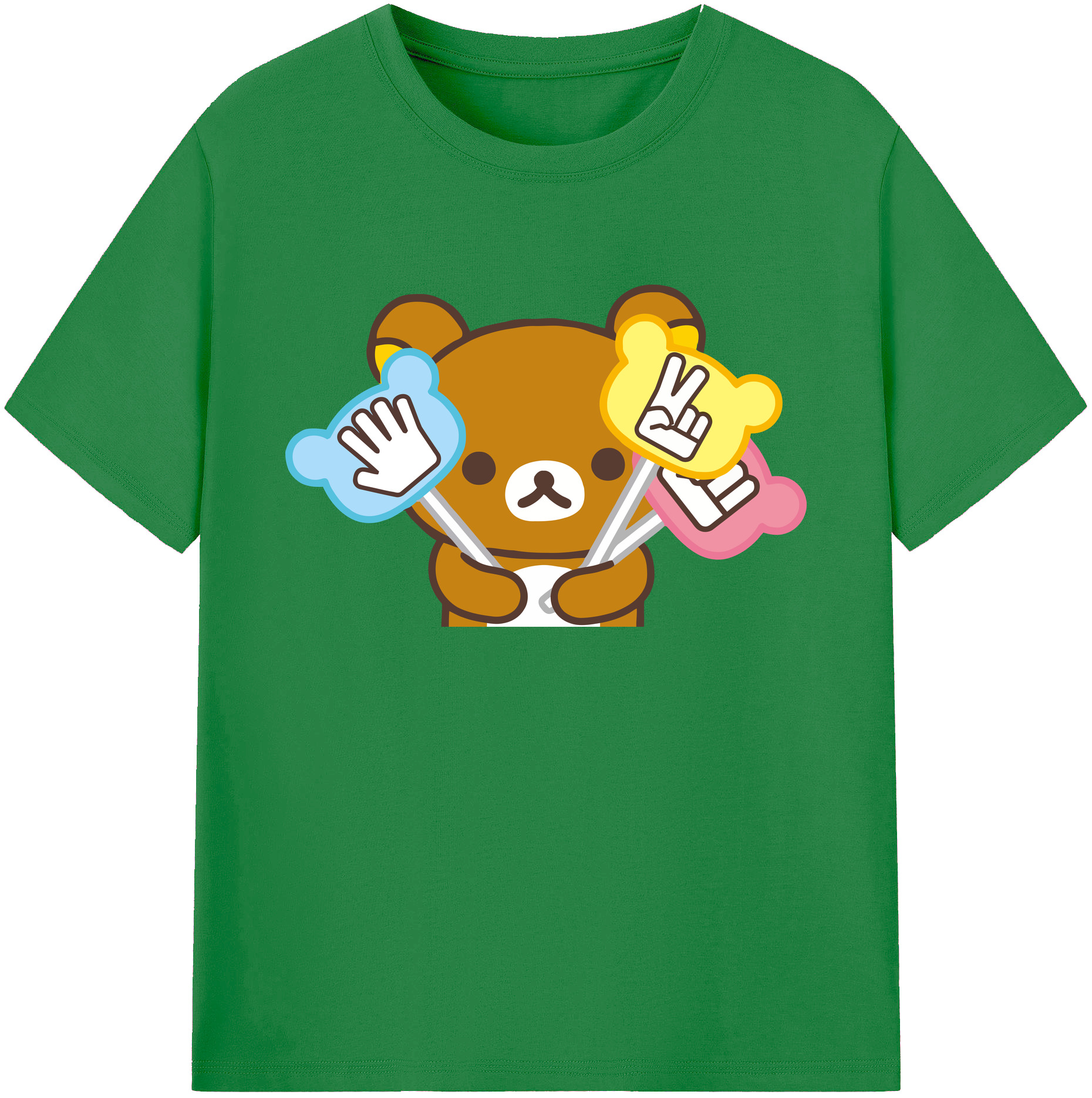 （画像用） リラックマ リラックマ キイロイトリ Rilakkuma Korilakkuma Kiiroitori 綿100％ メンズ半袖Tシャツ｜肌触りやわらか＆通気性