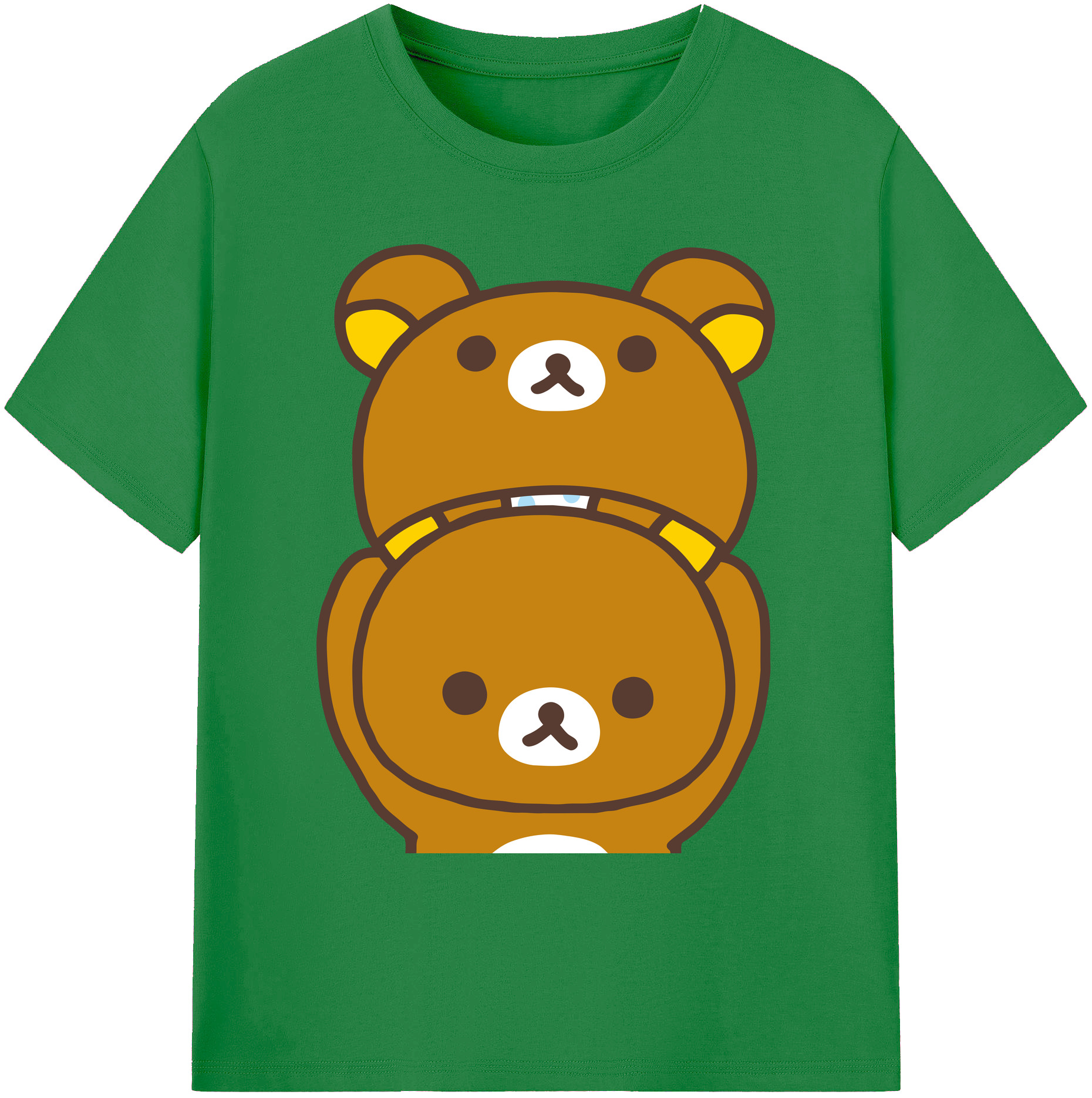 （画像用） リラックマ リラックマ キイロイトリ Rilakkuma Korilakkuma Kiiroitori 綿100％ メンズ半袖Tシャツ｜肌触りやわらか＆通気性