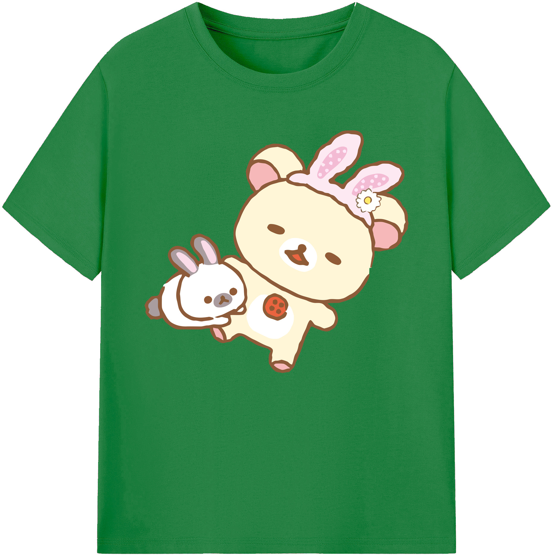 （画像用） リラックマ リラックマ キイロイトリ Rilakkuma Korilakkuma Kiiroitori 綿100％ メンズ半袖Tシャツ｜肌触りやわらか＆通気性