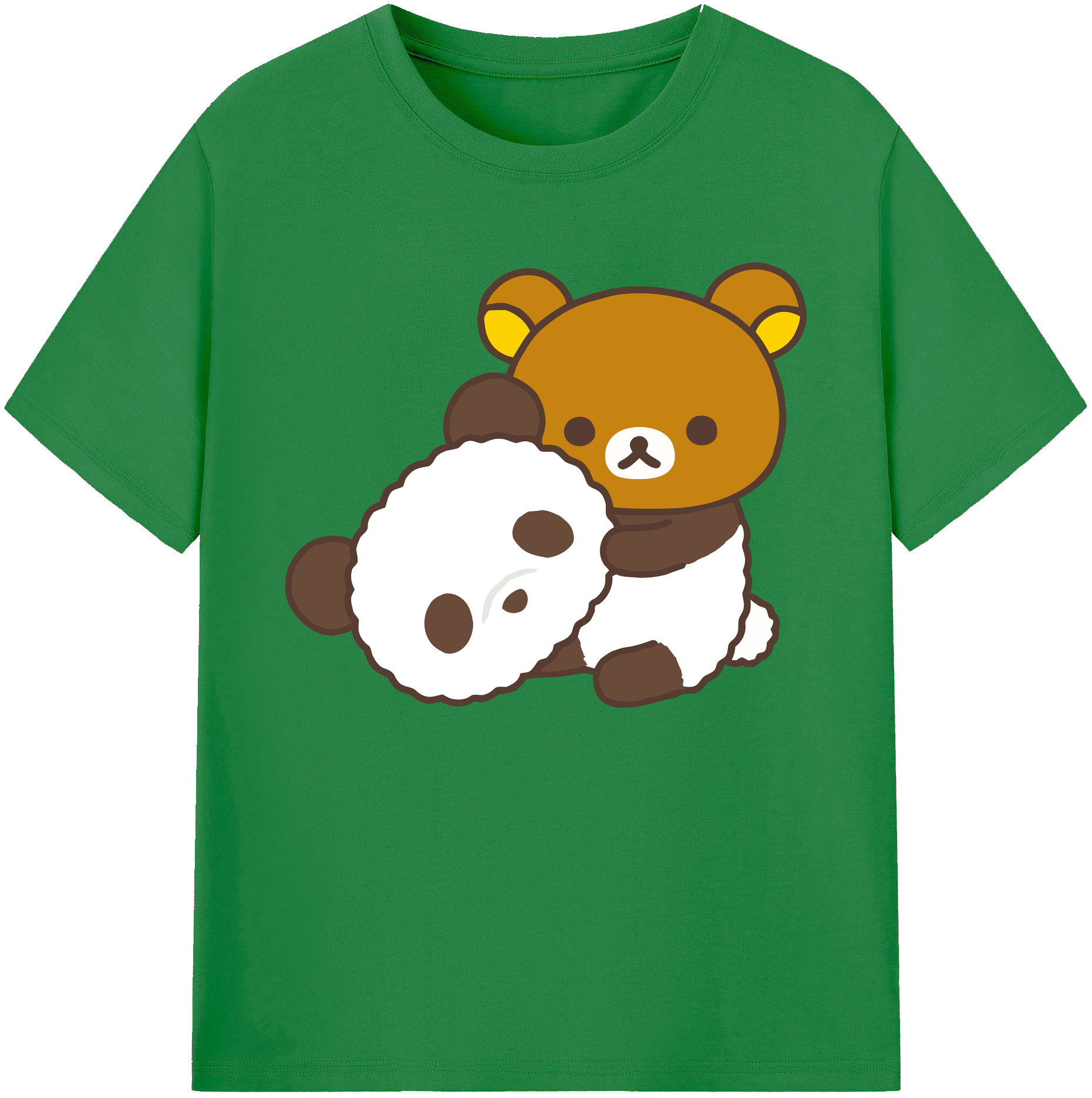 （画像用） リラックマ リラックマ キイロイトリ Rilakkuma Korilakkuma Kiiroitori 綿100％ メンズ半袖Tシャツ｜肌触りやわらか＆通気性