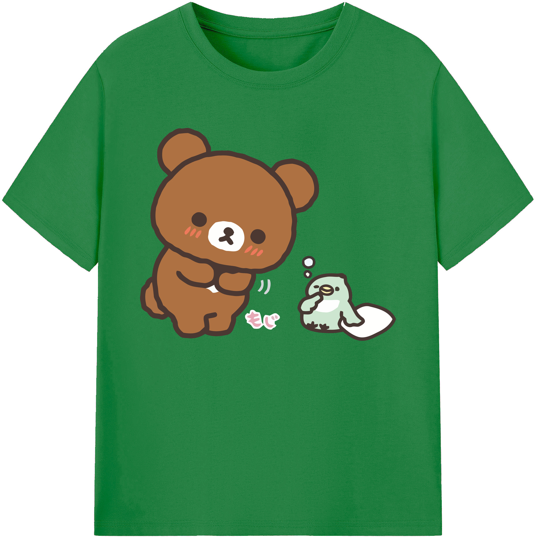 （画像用） リラックマ リラックマ キイロイトリ Rilakkuma Korilakkuma Kiiroitori 綿100％ メンズ半袖Tシャツ｜肌触りやわらか＆通気性