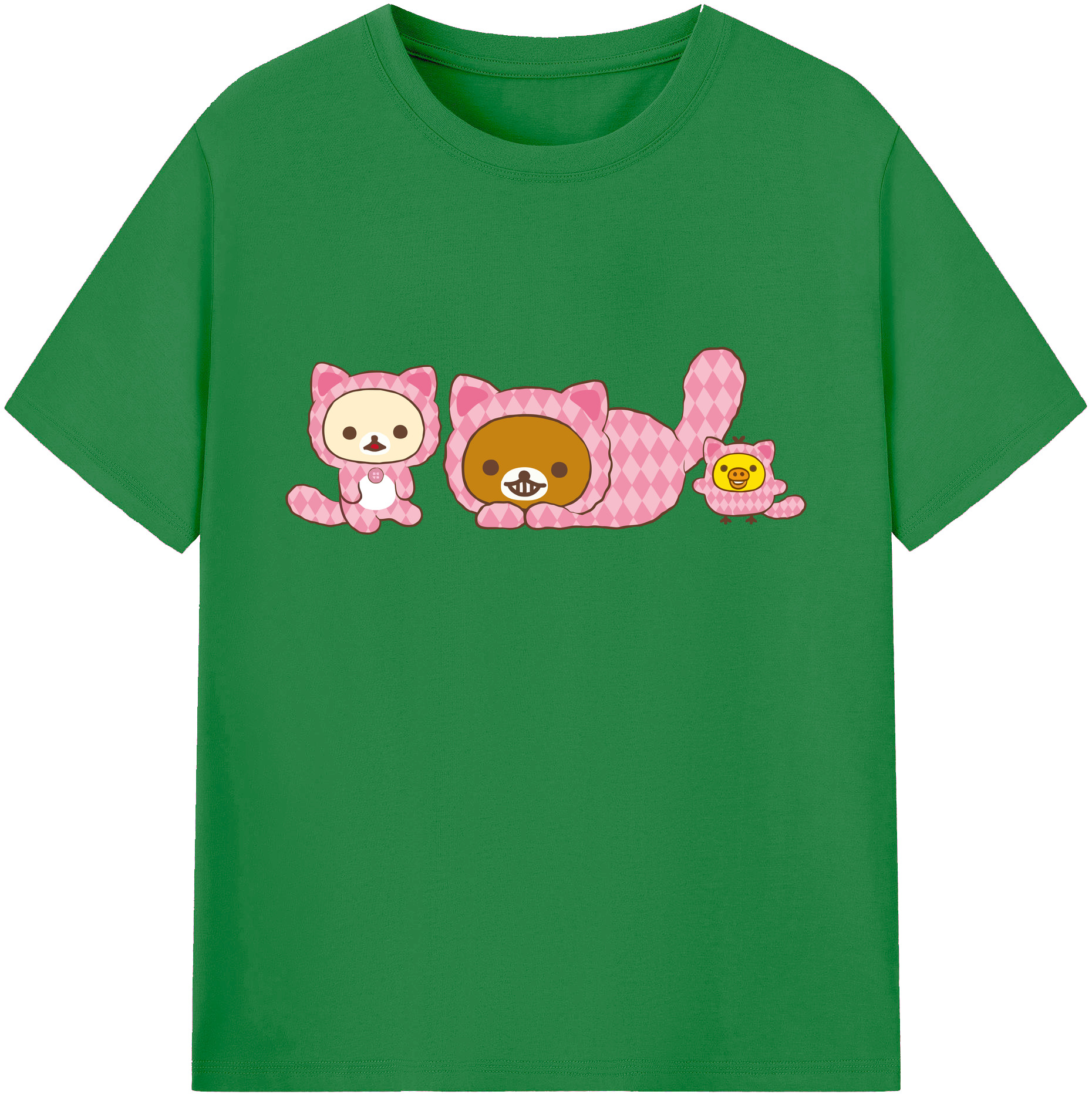 （画像用） リラックマ リラックマ キイロイトリ Rilakkuma Korilakkuma Kiiroitori 綿100％ メンズ半袖Tシャツ｜肌触りやわらか＆通気性