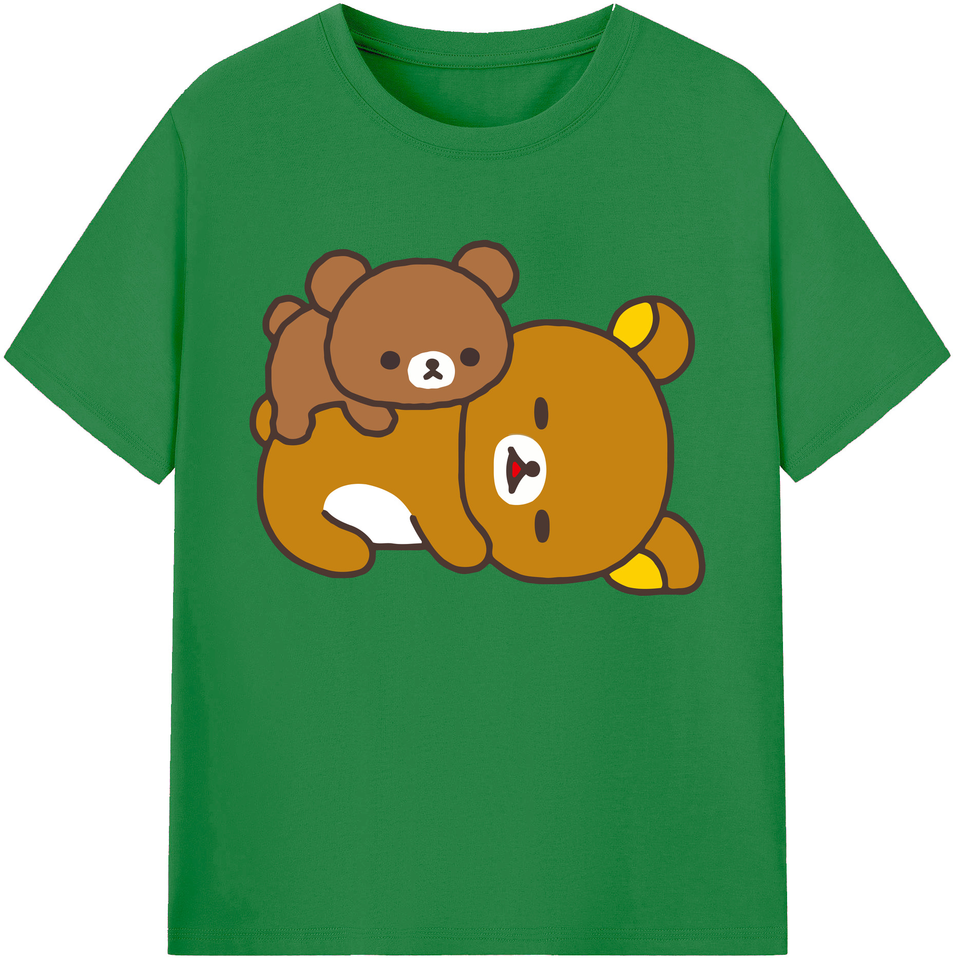 （画像用） リラックマ リラックマ キイロイトリ Rilakkuma Korilakkuma Kiiroitori 綿100％ メンズ半袖Tシャツ｜肌触りやわらか＆通気性