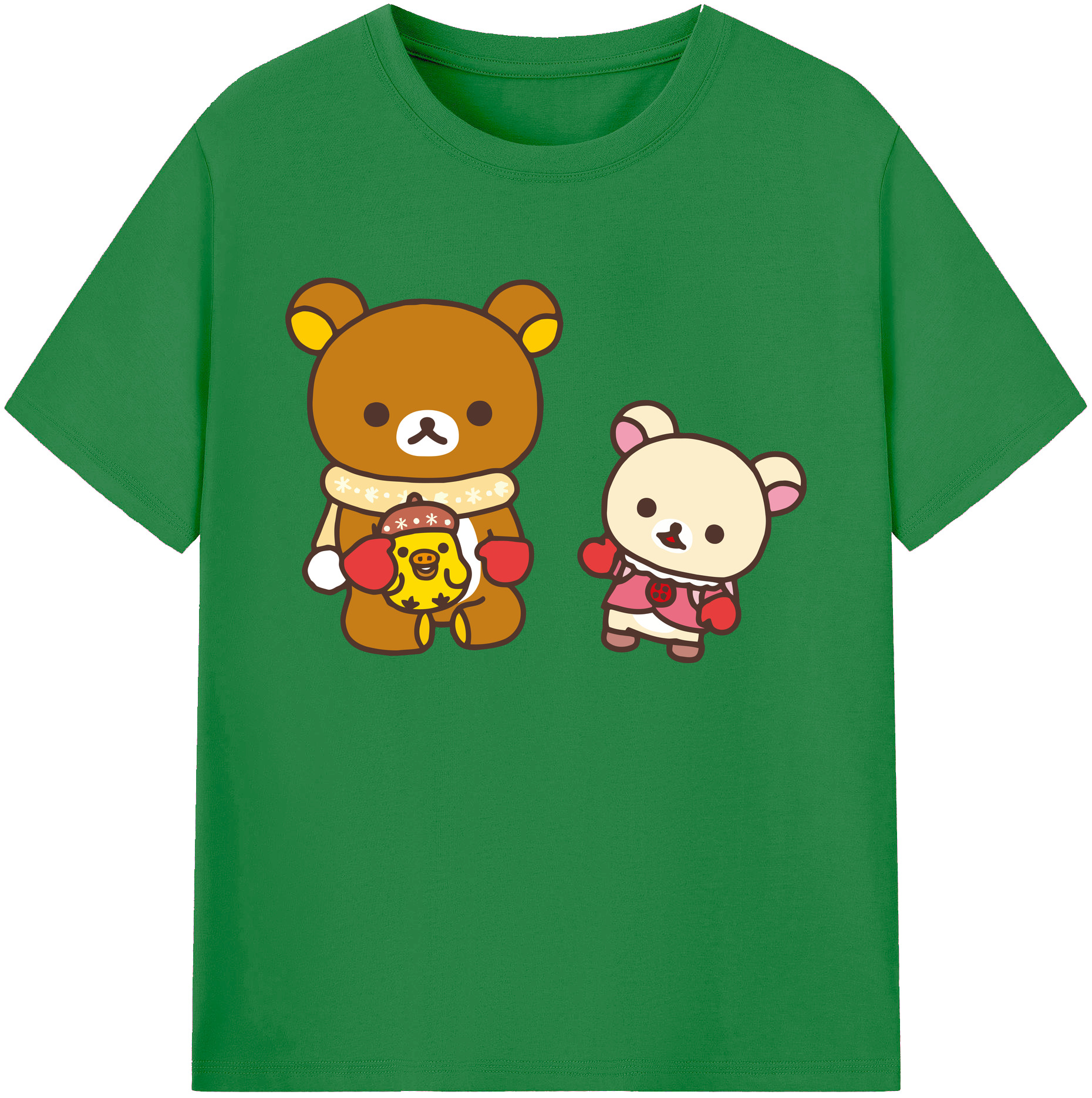 （画像用） リラックマ リラックマ キイロイトリ Rilakkuma Korilakkuma Kiiroitori 綿100％ メンズ半袖Tシャツ｜肌触りやわらか＆通気性