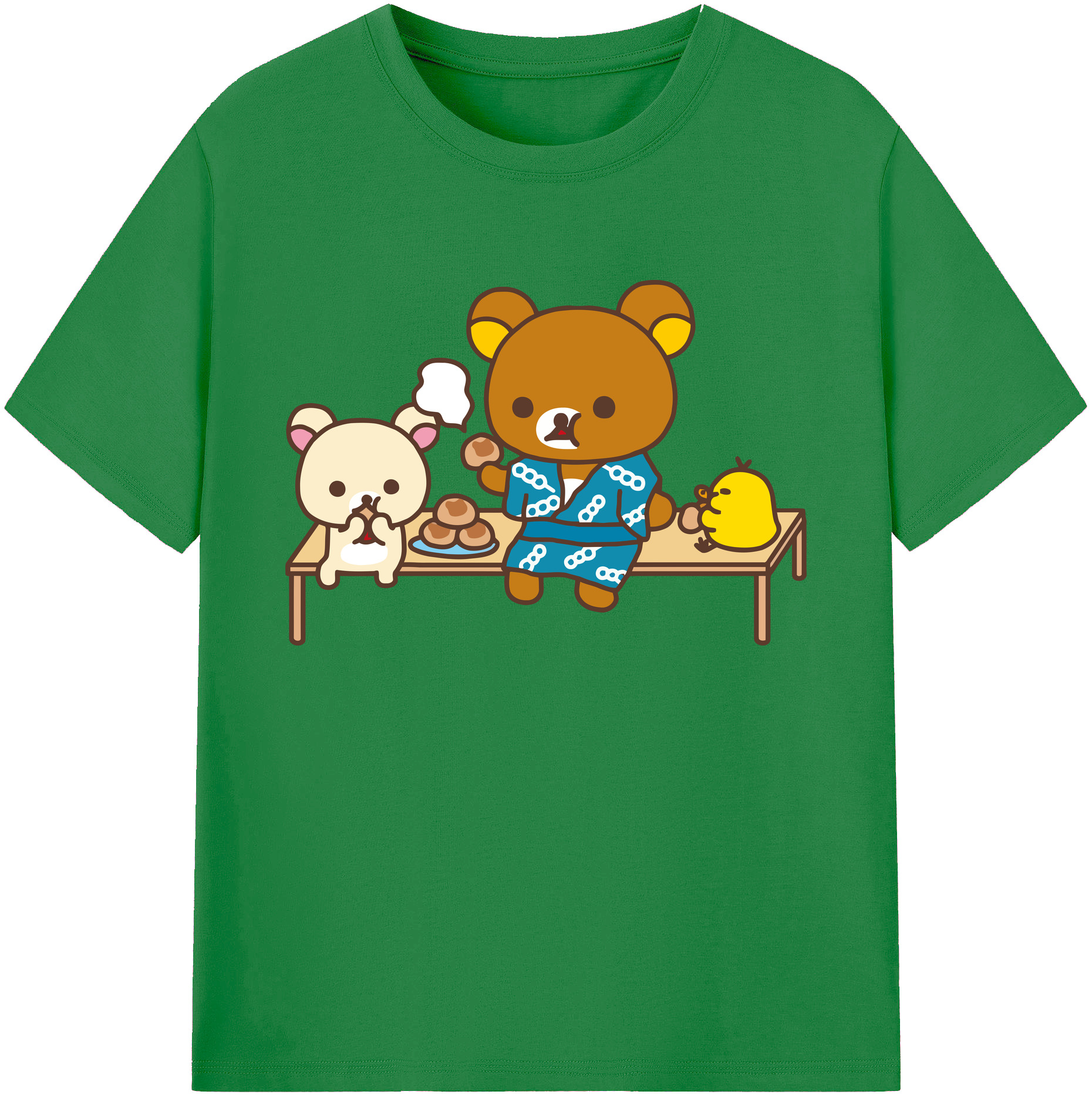 （画像用） リラックマ リラックマ キイロイトリ Rilakkuma Korilakkuma Kiiroitori 綿100％ メンズ半袖Tシャツ｜肌触りやわらか＆通気性