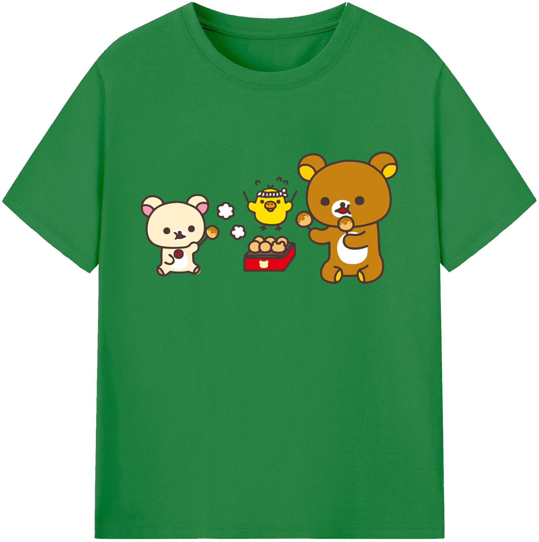 （画像用） リラックマ リラックマ キイロイトリ Rilakkuma Korilakkuma Kiiroitori 綿100％ メンズ半袖Tシャツ｜肌触りやわらか＆通気性