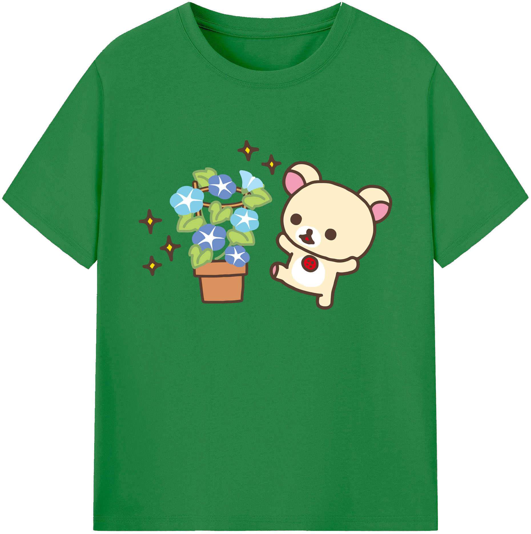 （画像用） リラックマ リラックマ キイロイトリ Rilakkuma Korilakkuma Kiiroitori 綿100％ メンズ半袖Tシャツ｜肌触りやわらか＆通気性