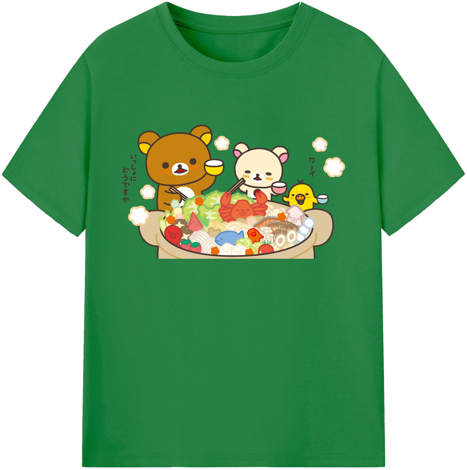 （画像用） リラックマ リラックマ キイロイトリ Rilakkuma Korilakkuma Kiiroitori 綿100％ メンズ半袖Tシャツ｜肌触りやわらか＆通気性