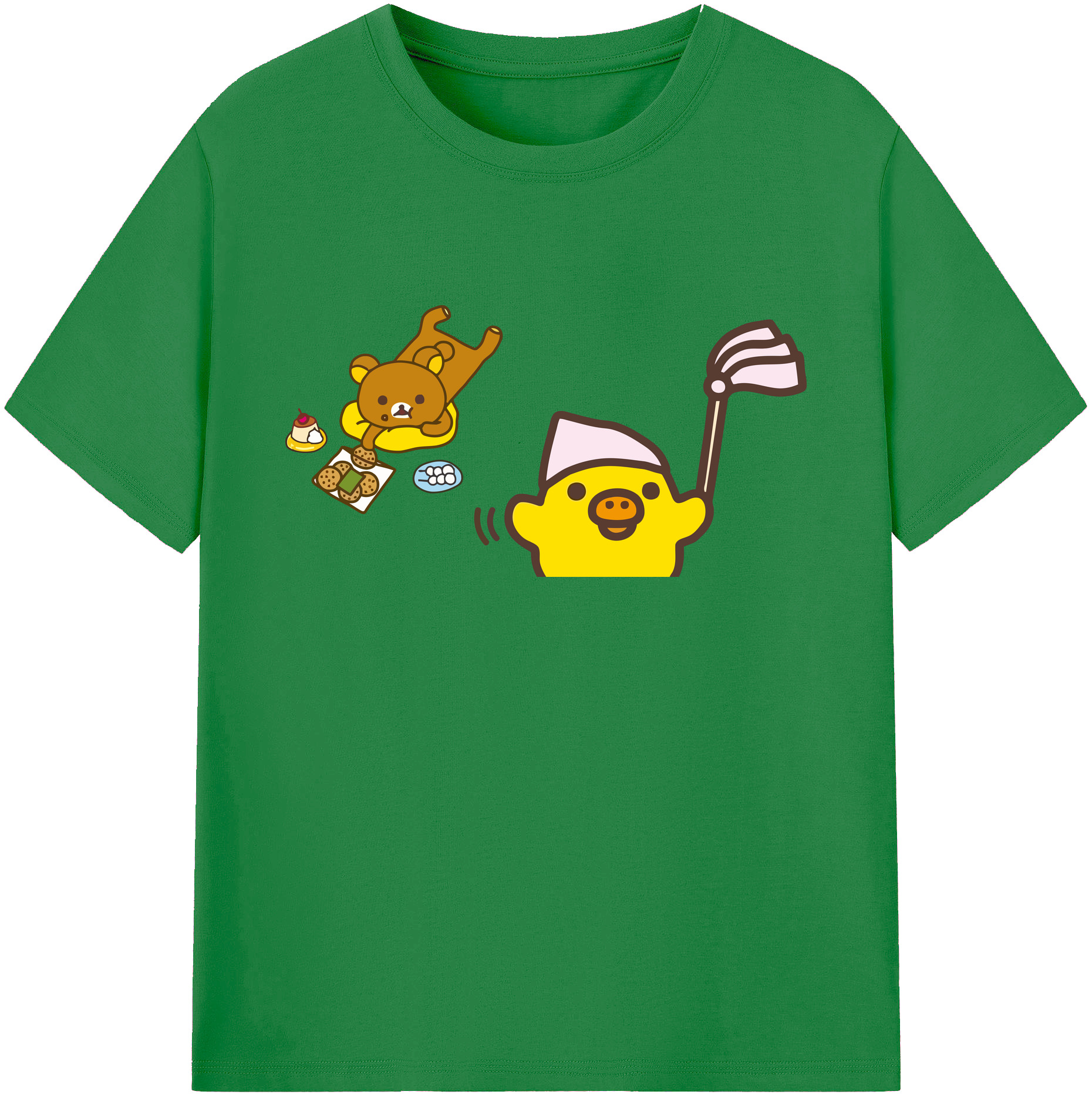 （画像用） リラックマ リラックマ キイロイトリ Rilakkuma Korilakkuma Kiiroitori 綿100％ メンズ半袖Tシャツ｜肌触りやわらか＆通気性