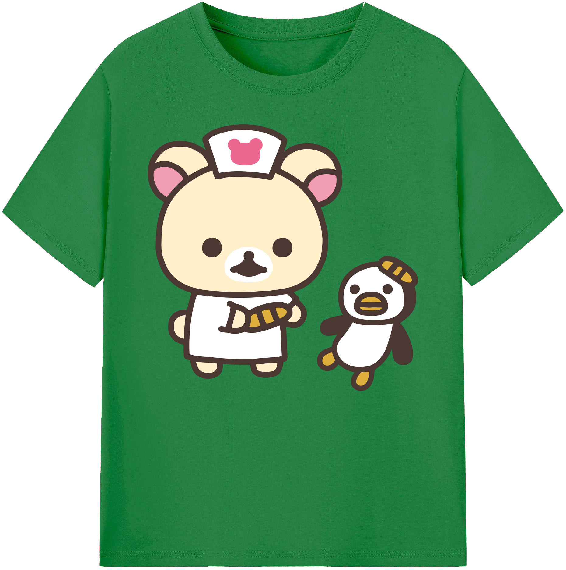 （画像用） リラックマ リラックマ キイロイトリ Rilakkuma Korilakkuma Kiiroitori 綿100％ メンズ半袖Tシャツ｜肌触りやわらか＆通気性