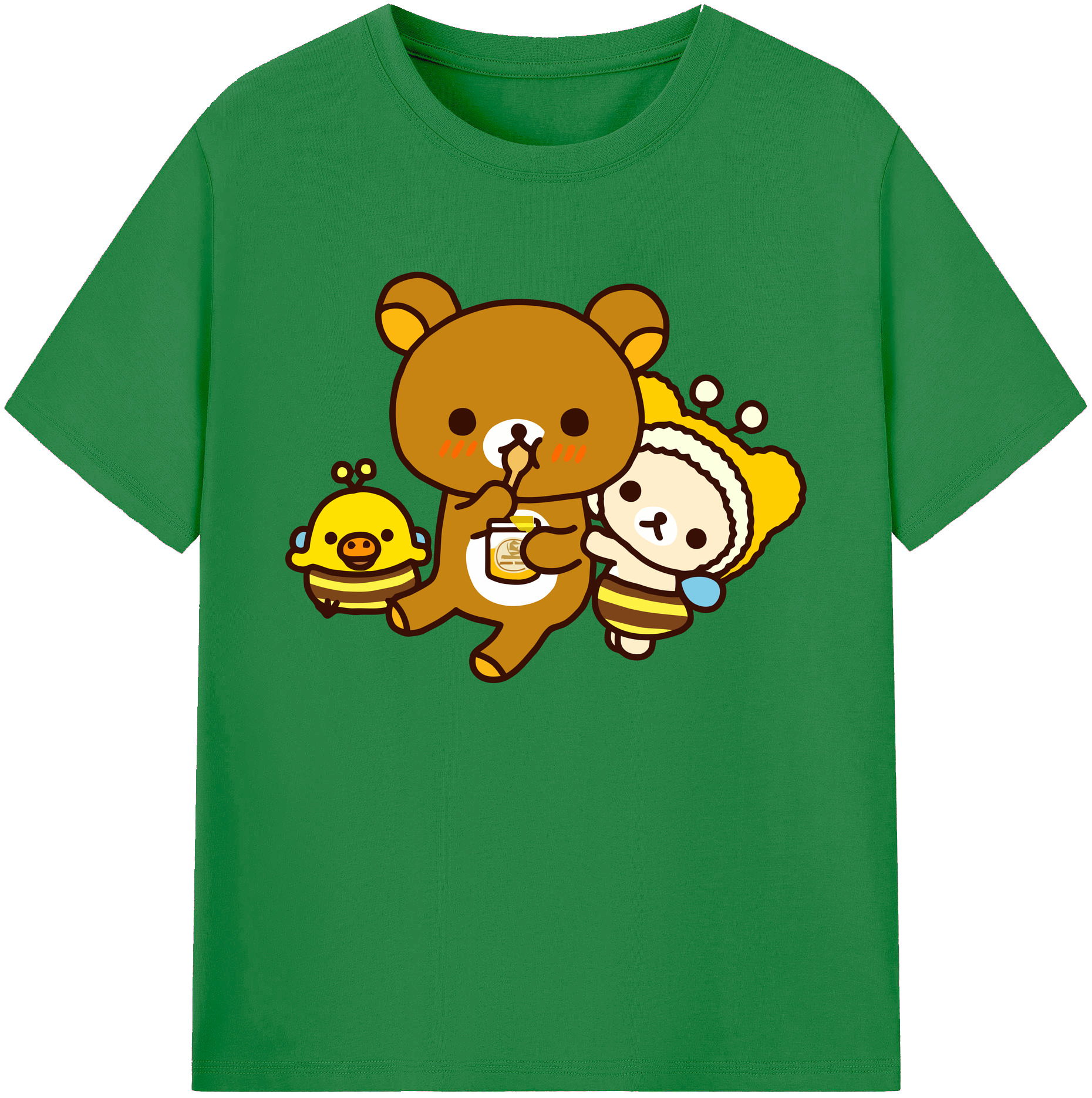 （画像用） リラックマ リラックマ キイロイトリ Rilakkuma Korilakkuma Kiiroitori 綿100％ メンズ半袖Tシャツ｜肌触りやわらか＆通気性