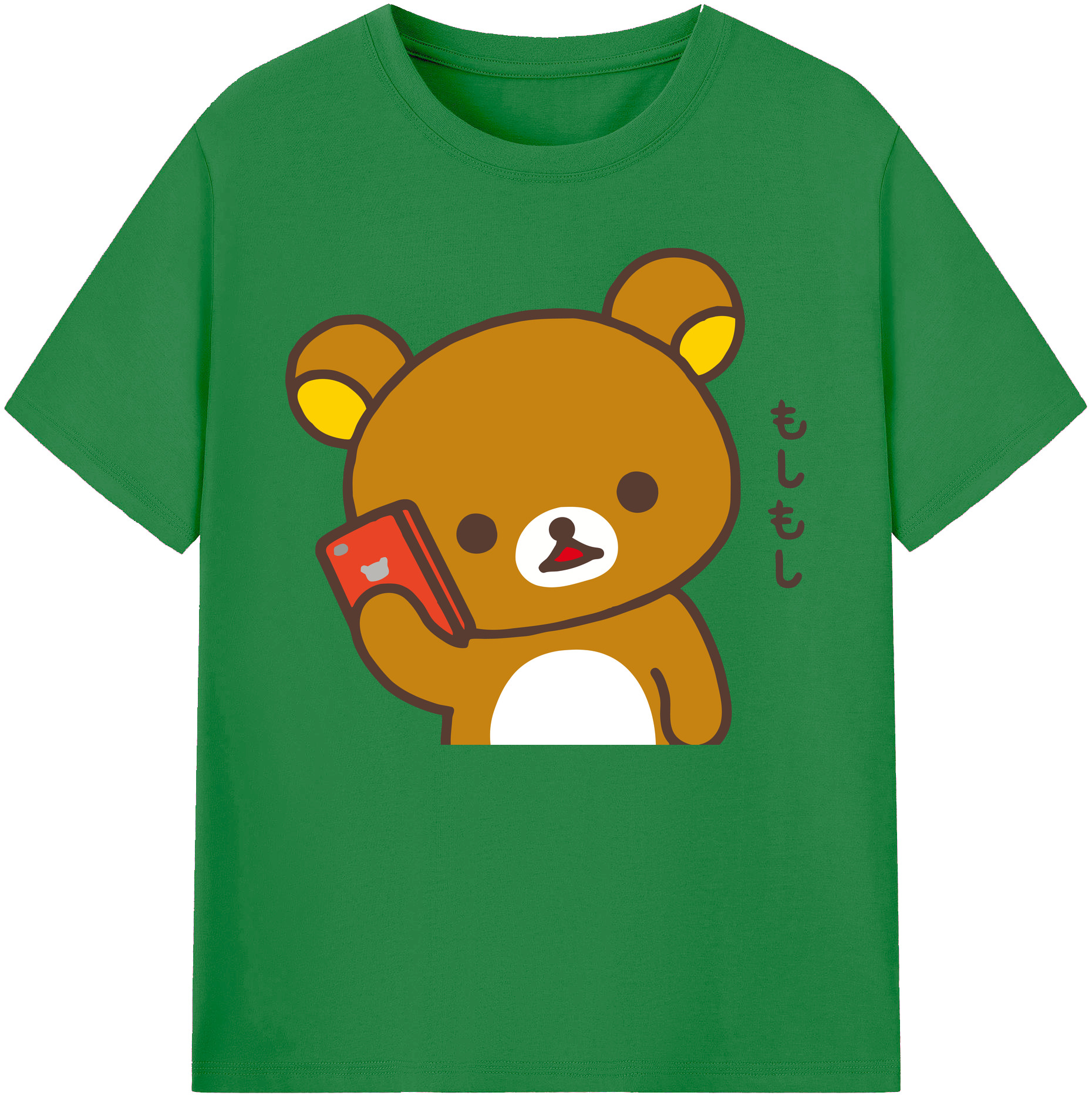 （画像用） リラックマ リラックマ キイロイトリ Rilakkuma Korilakkuma Kiiroitori 綿100％ メンズ半袖Tシャツ｜肌触りやわらか＆通気性