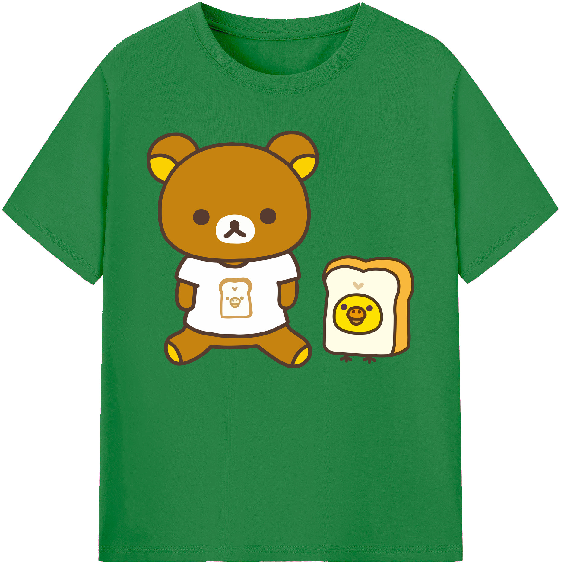 （画像用） リラックマ リラックマ キイロイトリ Rilakkuma Korilakkuma Kiiroitori 綿100％ メンズ半袖Tシャツ｜肌触りやわらか＆通気性