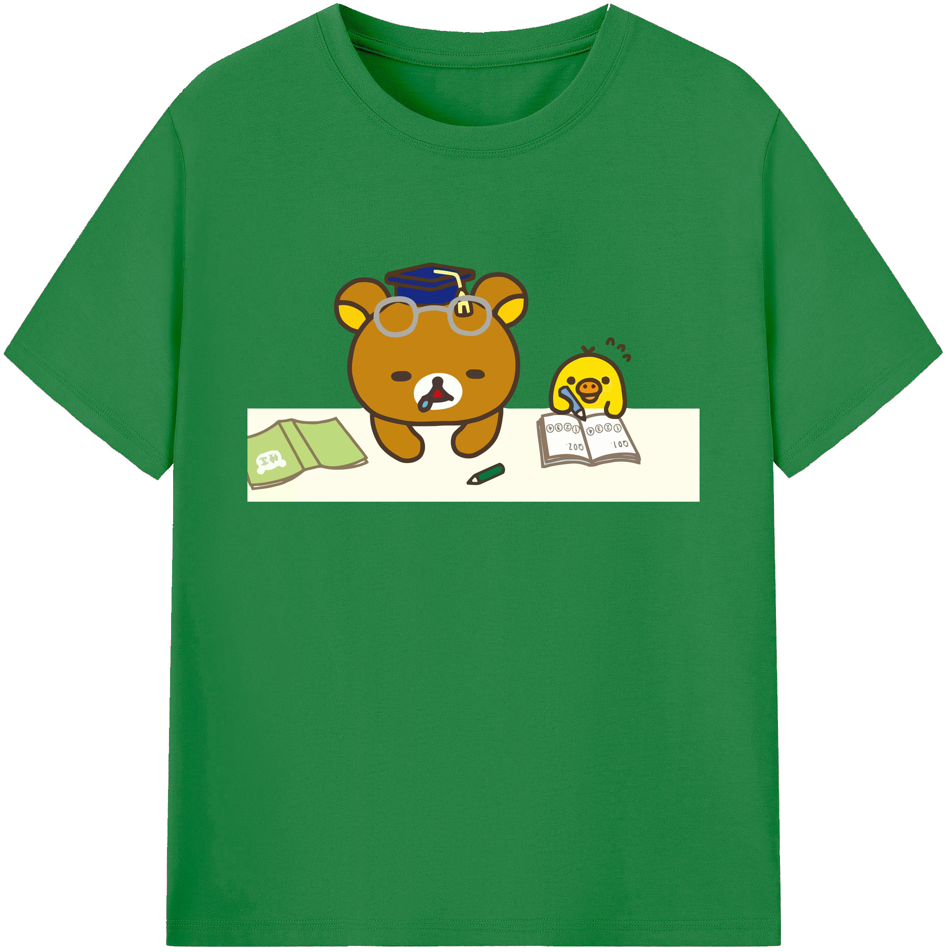 （画像用） リラックマ リラックマ キイロイトリ Rilakkuma Korilakkuma Kiiroitori 綿100％ メンズ半袖Tシャツ｜肌触りやわらか＆通気性