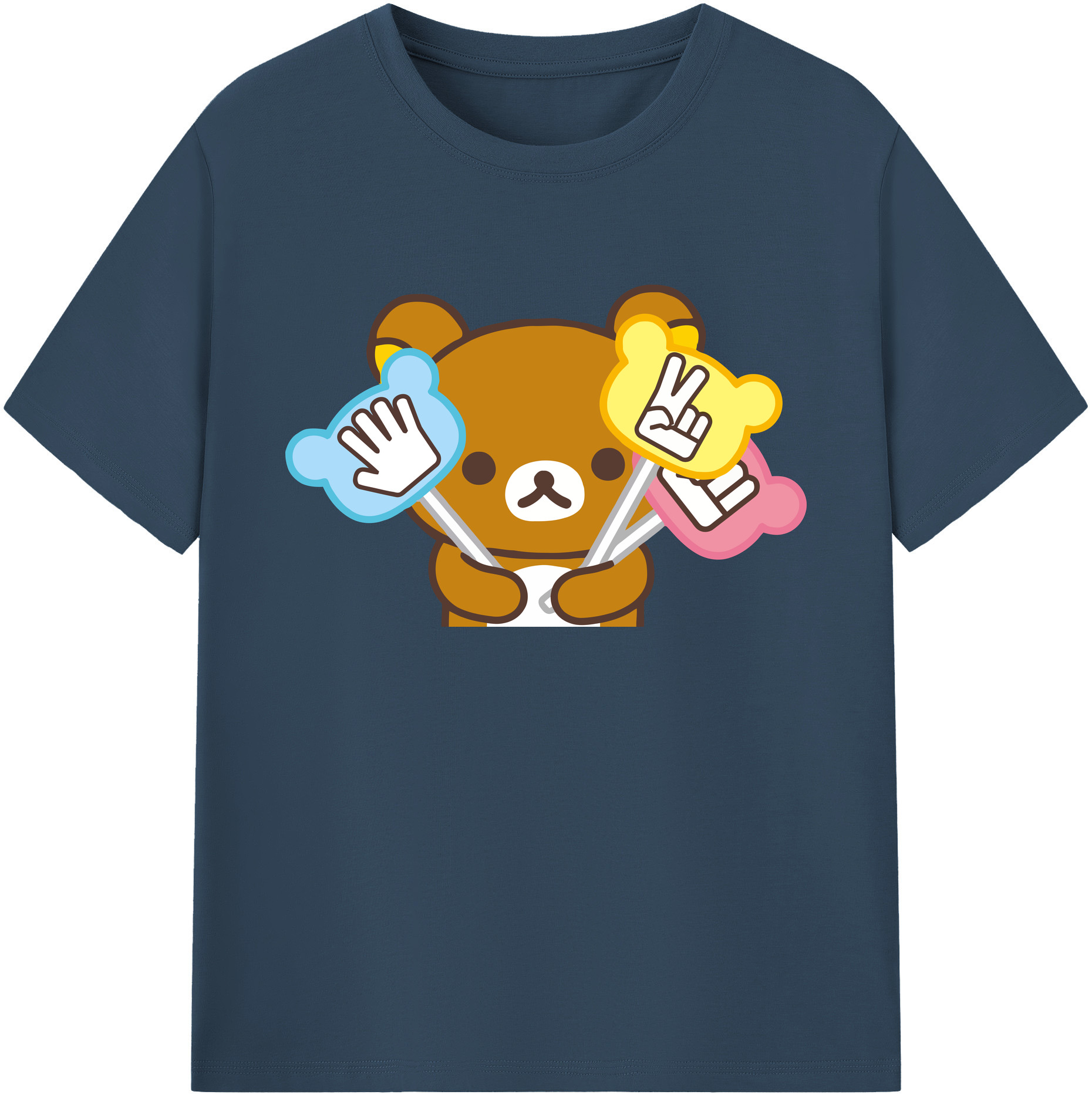 （画像用） リラックマ リラックマ キイロイトリ Rilakkuma Korilakkuma Kiiroitori 綿100％ メンズ半袖Tシャツ｜肌触りやわらか＆通気性