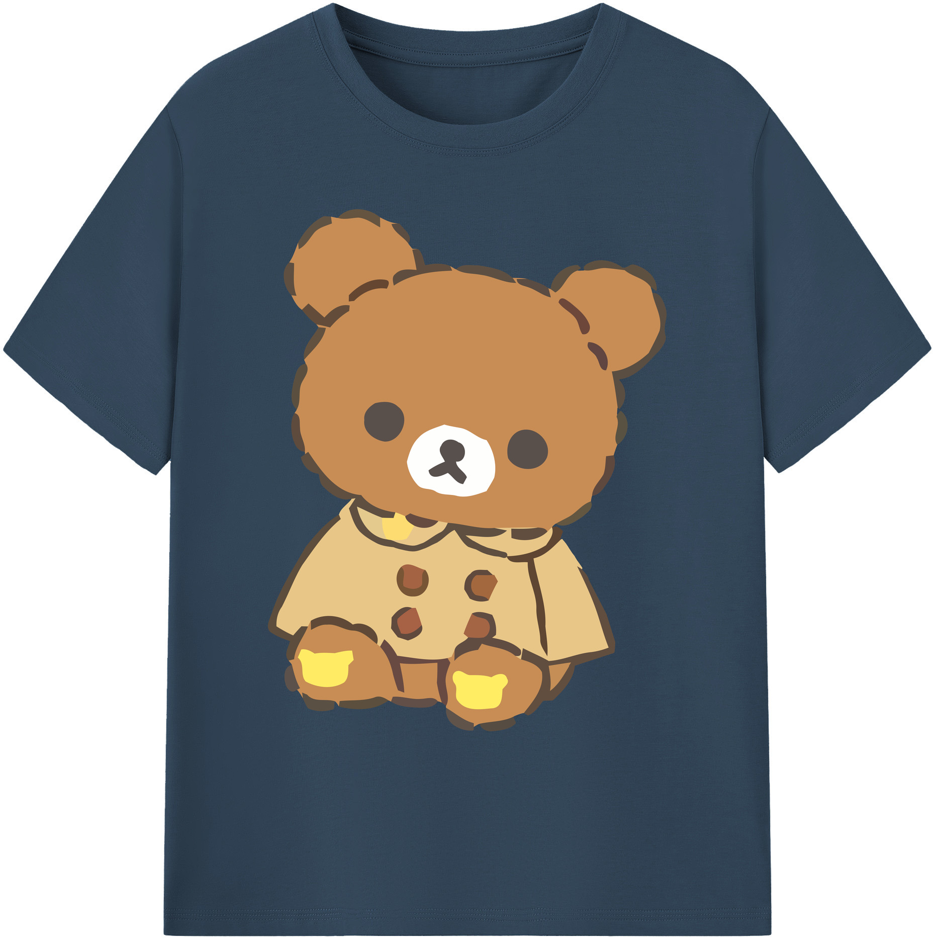 （画像用） リラックマ リラックマ キイロイトリ Rilakkuma Korilakkuma Kiiroitori 綿100％ メンズ半袖Tシャツ｜肌触りやわらか＆通気性