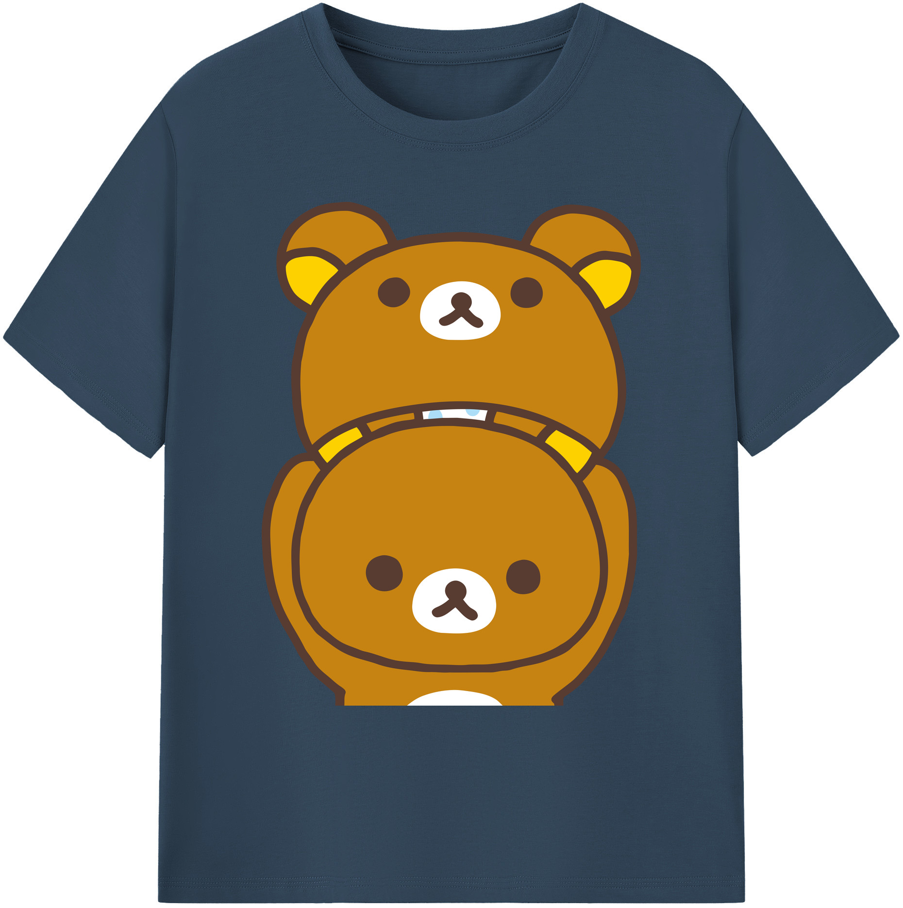 （画像用） リラックマ リラックマ キイロイトリ Rilakkuma Korilakkuma Kiiroitori 綿100％ メンズ半袖Tシャツ｜肌触りやわらか＆通気性