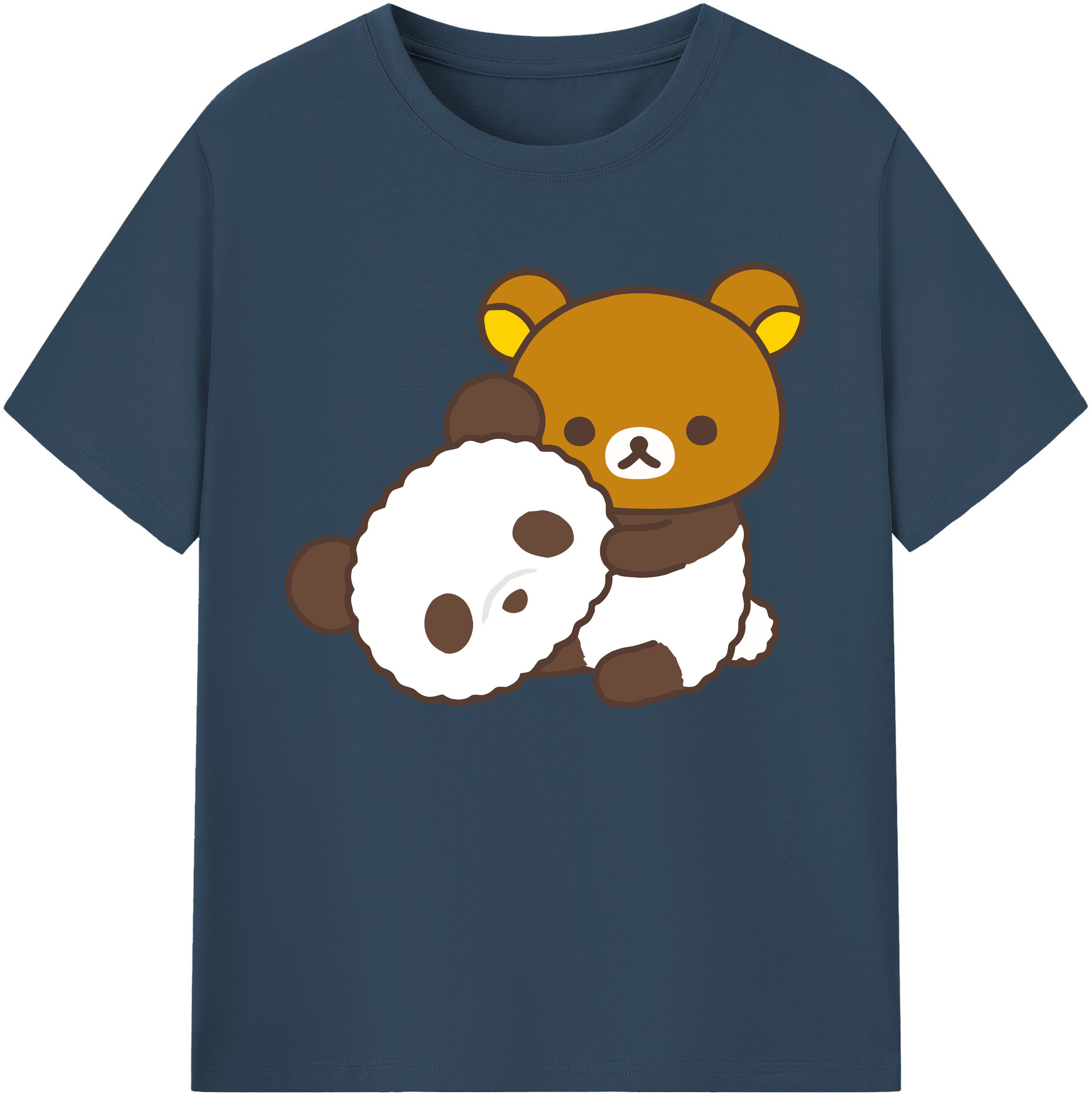 （画像用） リラックマ リラックマ キイロイトリ Rilakkuma Korilakkuma Kiiroitori 綿100％ メンズ半袖Tシャツ｜肌触りやわらか＆通気性