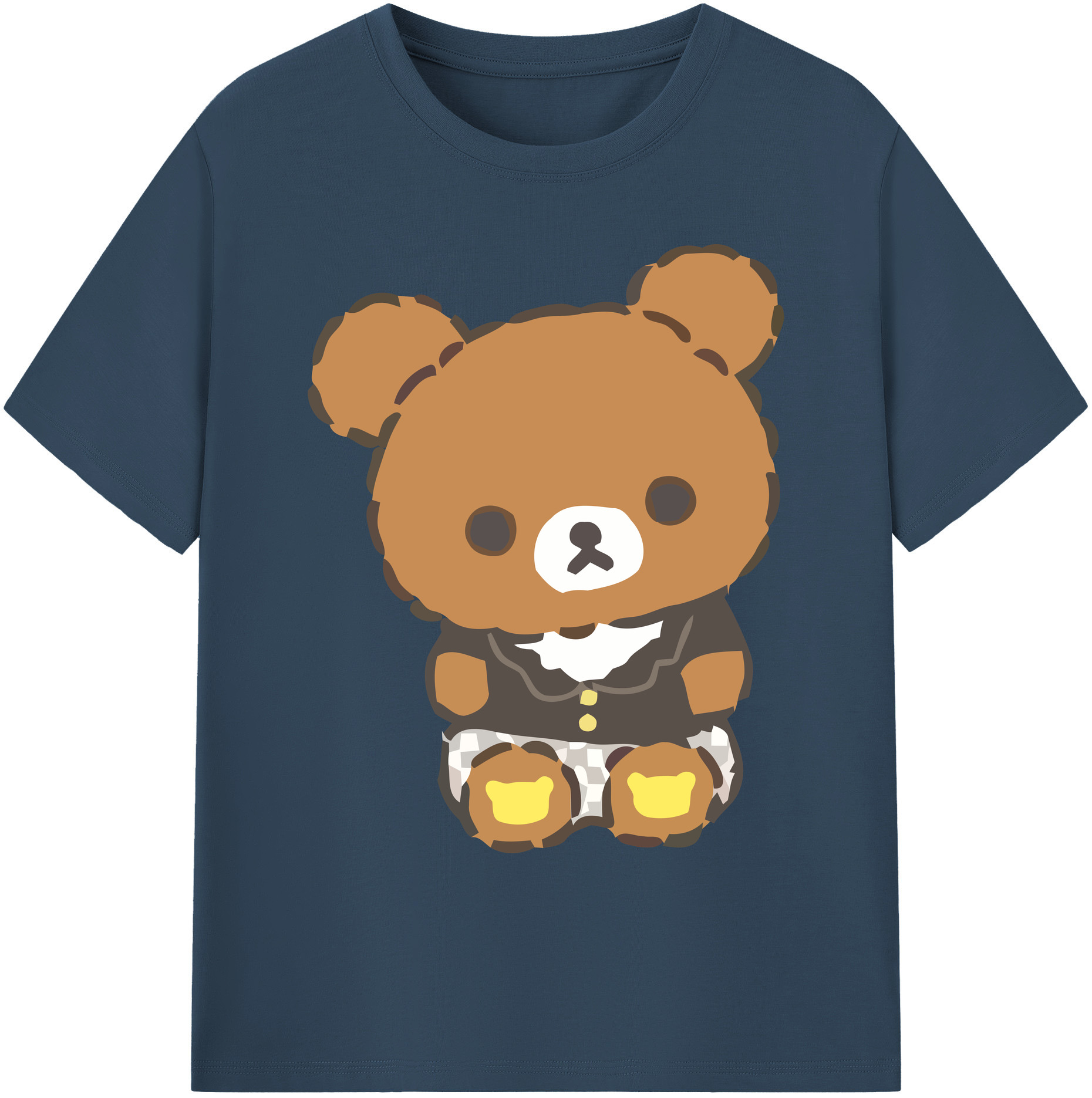（画像用） リラックマ リラックマ キイロイトリ Rilakkuma Korilakkuma Kiiroitori 綿100％ メンズ半袖Tシャツ｜肌触りやわらか＆通気性