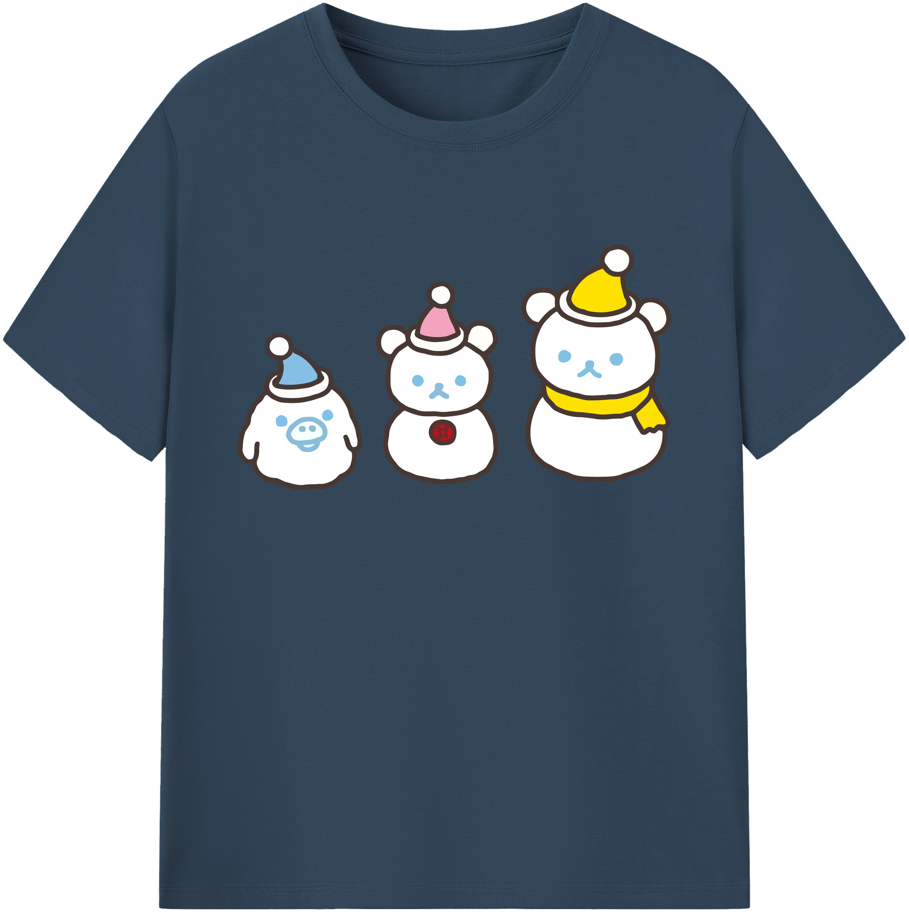（画像用） リラックマ リラックマ キイロイトリ Rilakkuma Korilakkuma Kiiroitori 綿100％ メンズ半袖Tシャツ｜肌触りやわらか＆通気性