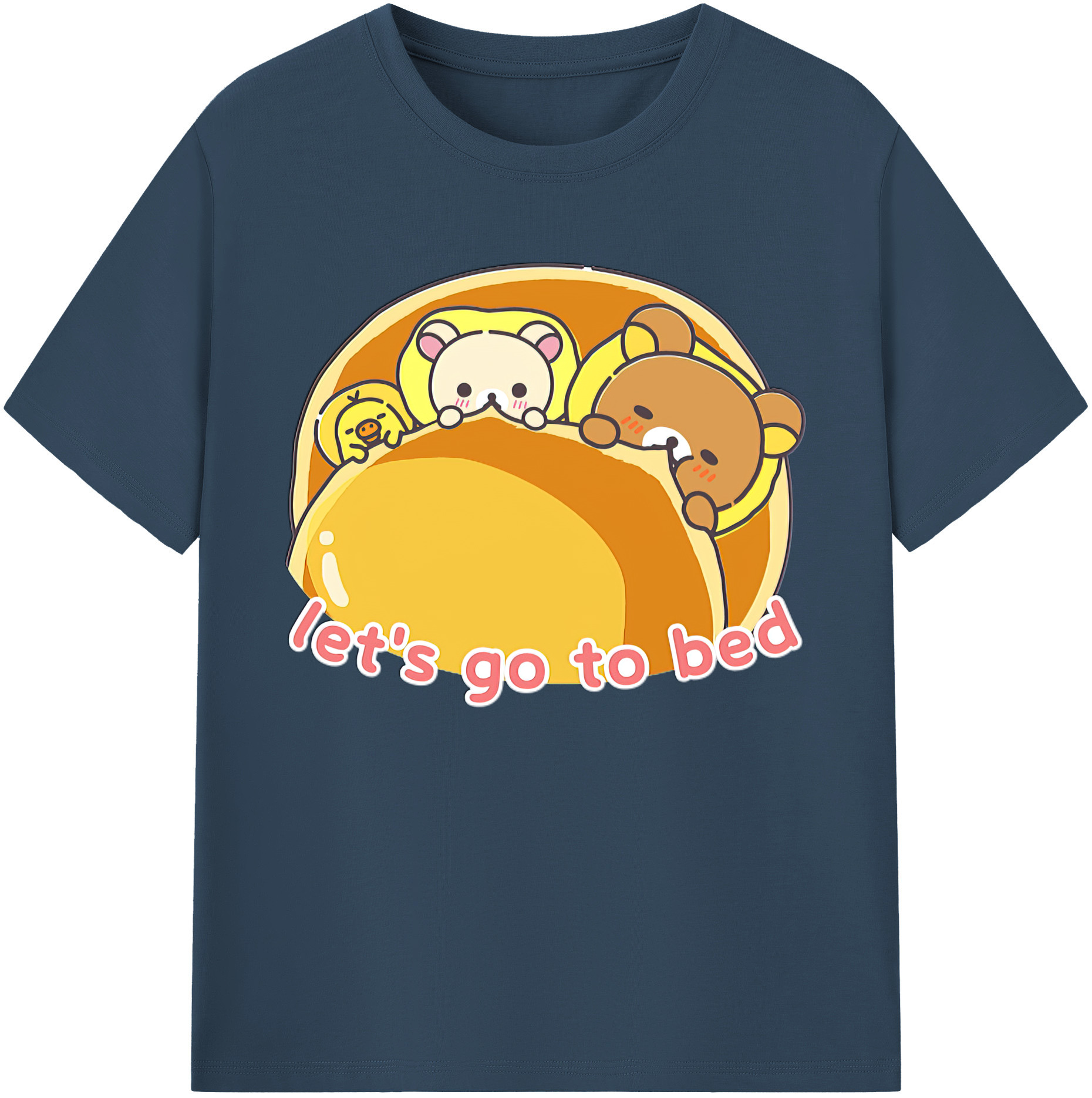 （画像用） リラックマ リラックマ キイロイトリ Rilakkuma Korilakkuma Kiiroitori 綿100％ メンズ半袖Tシャツ｜肌触りやわらか＆通気性
