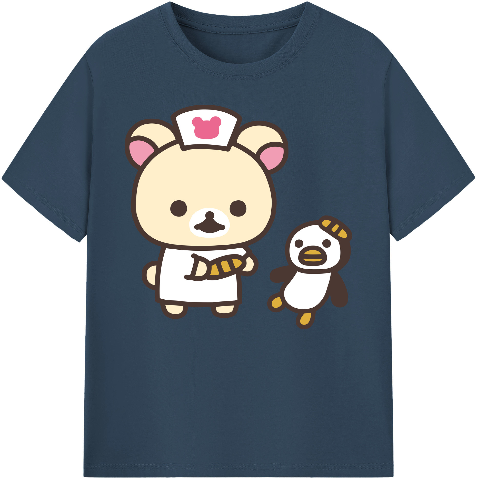 （画像用） リラックマ リラックマ キイロイトリ Rilakkuma Korilakkuma Kiiroitori 綿100％ メンズ半袖Tシャツ｜肌触りやわらか＆通気性