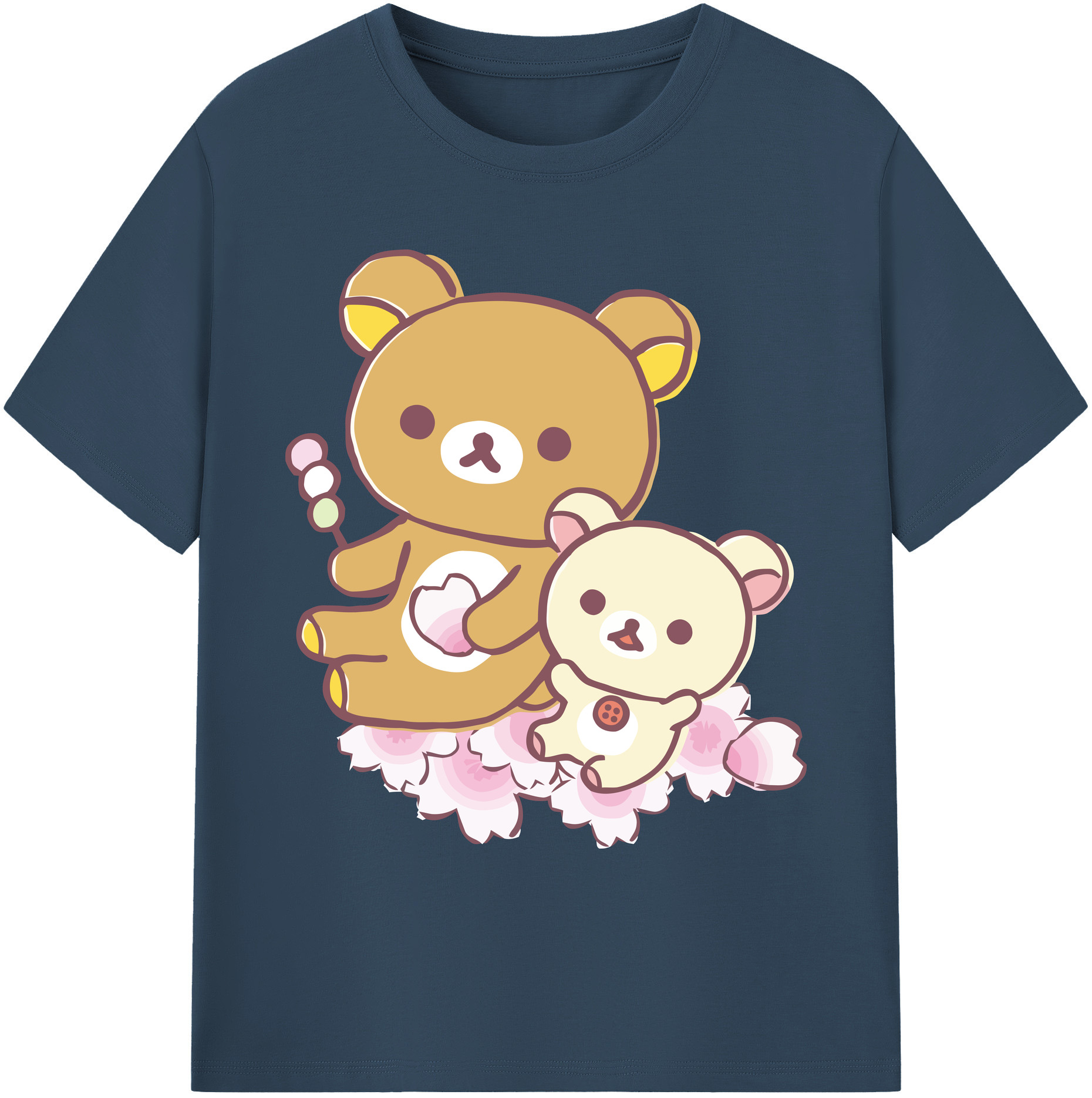 （画像用） リラックマ リラックマ キイロイトリ Rilakkuma Korilakkuma Kiiroitori 綿100％ メンズ半袖Tシャツ｜肌触りやわらか＆通気性