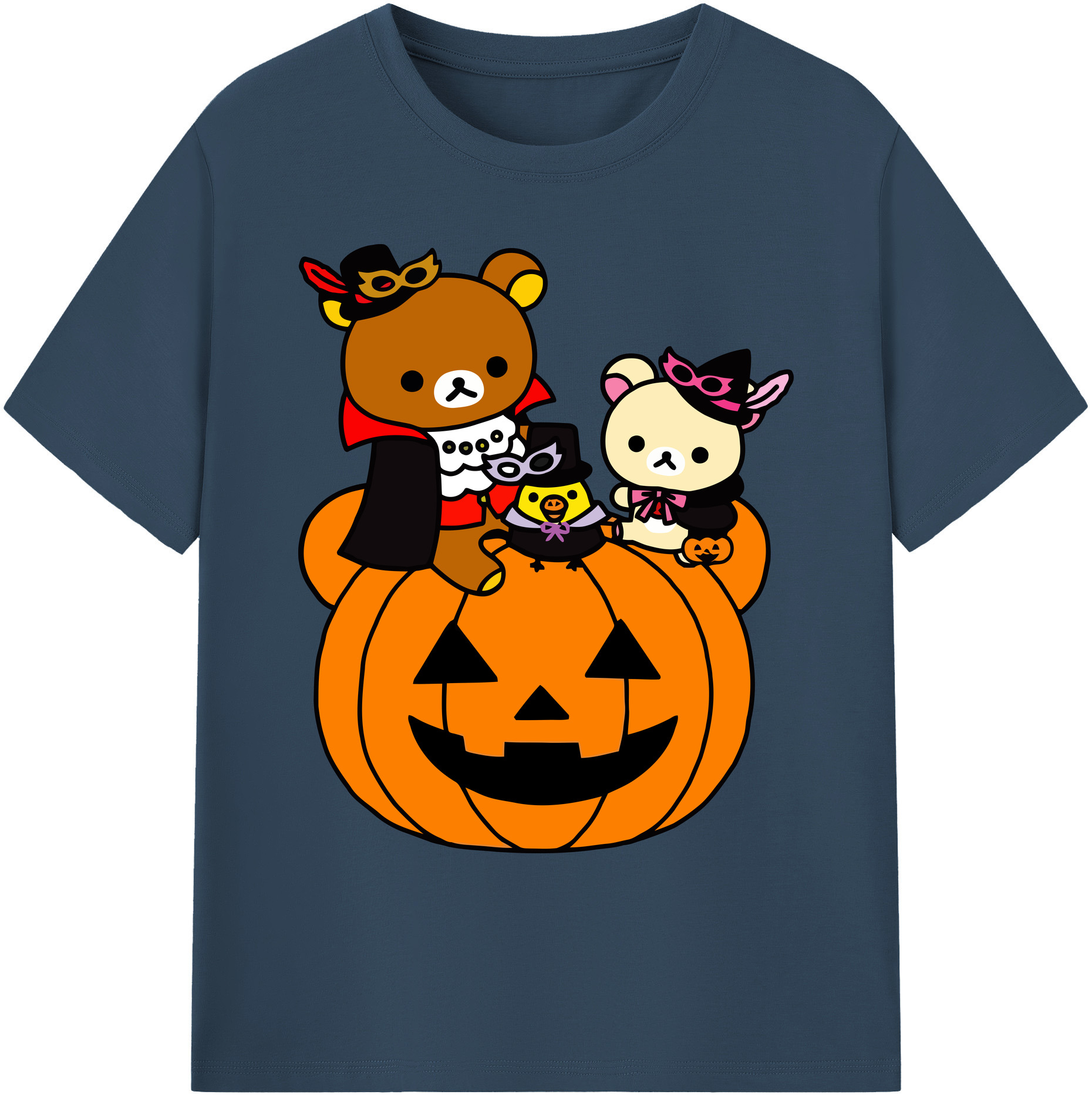 （画像用） リラックマ リラックマ キイロイトリ Rilakkuma Korilakkuma Kiiroitori 綿100％ メンズ半袖Tシャツ｜肌触りやわらか＆通気性