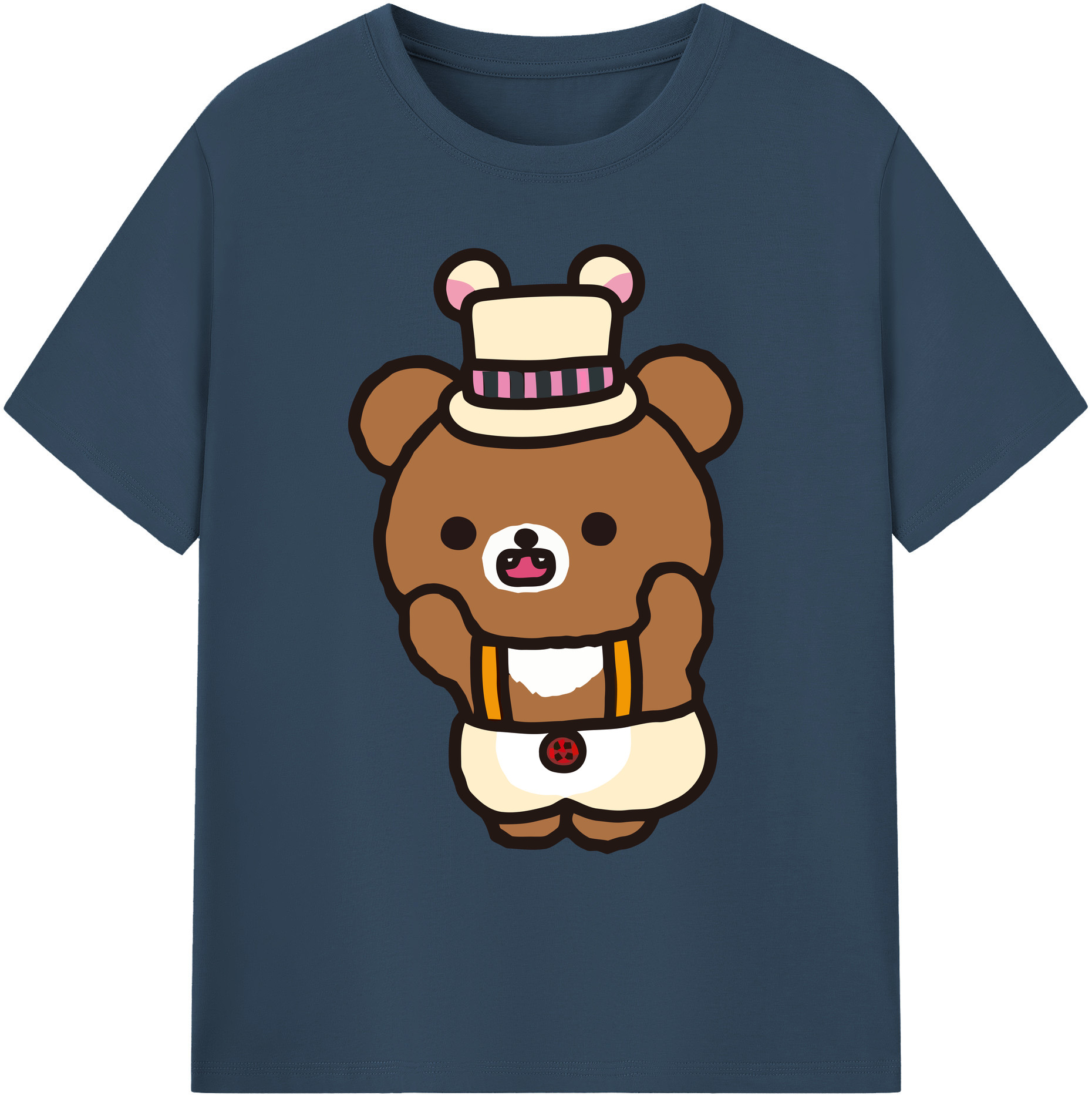 （画像用） リラックマ リラックマ キイロイトリ Rilakkuma Korilakkuma Kiiroitori 綿100％ メンズ半袖Tシャツ｜肌触りやわらか＆通気性