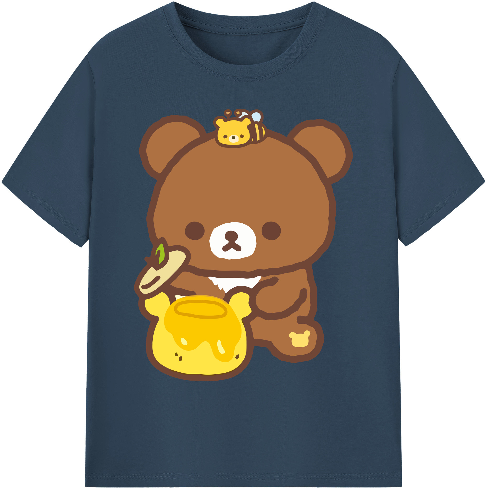 （画像用） リラックマ リラックマ キイロイトリ Rilakkuma Korilakkuma Kiiroitori 綿100％ メンズ半袖Tシャツ｜肌触りやわらか＆通気性
