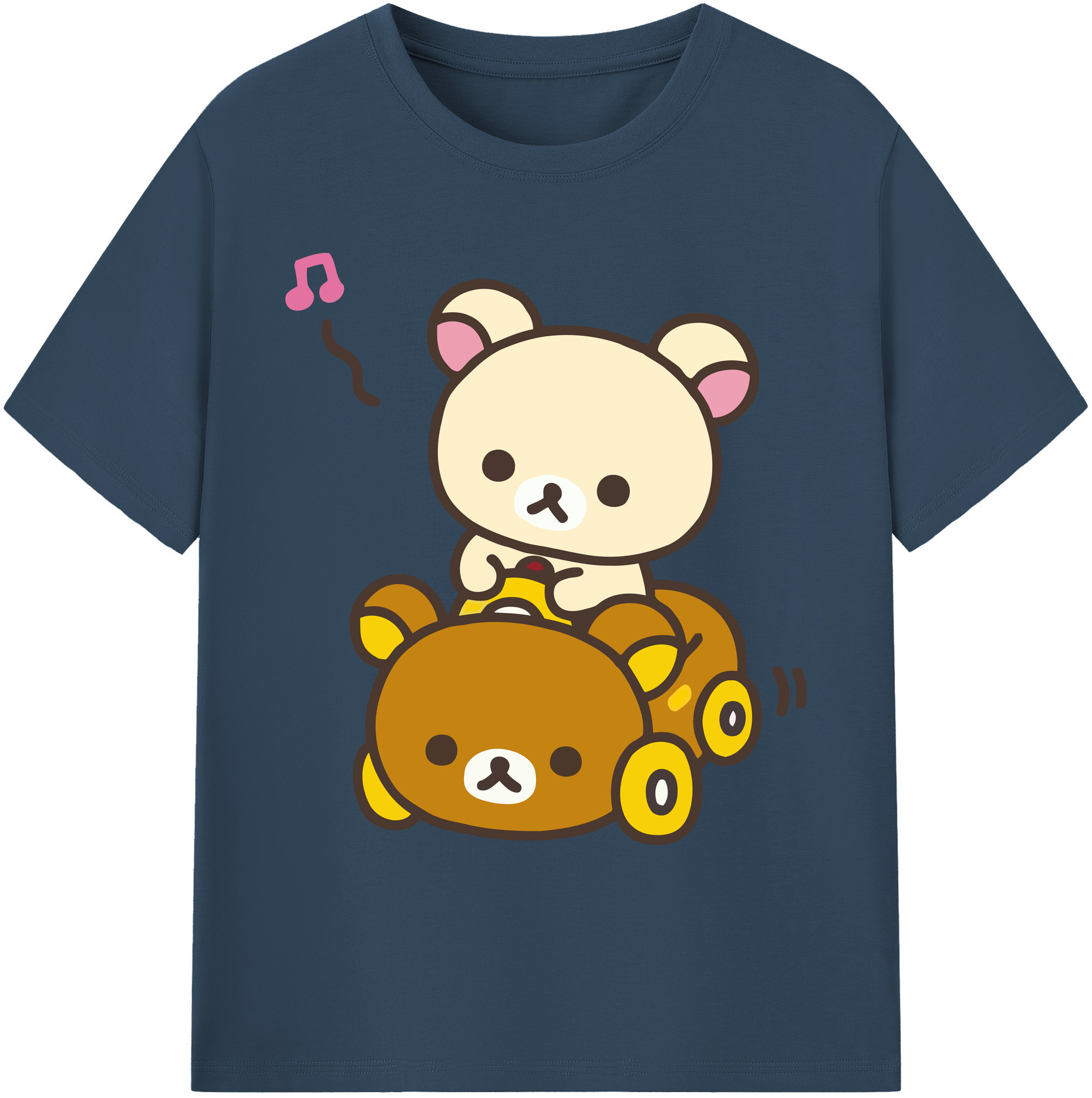 （画像用） リラックマ リラックマ キイロイトリ Rilakkuma Korilakkuma Kiiroitori 綿100％ メンズ半袖Tシャツ｜肌触りやわらか＆通気性