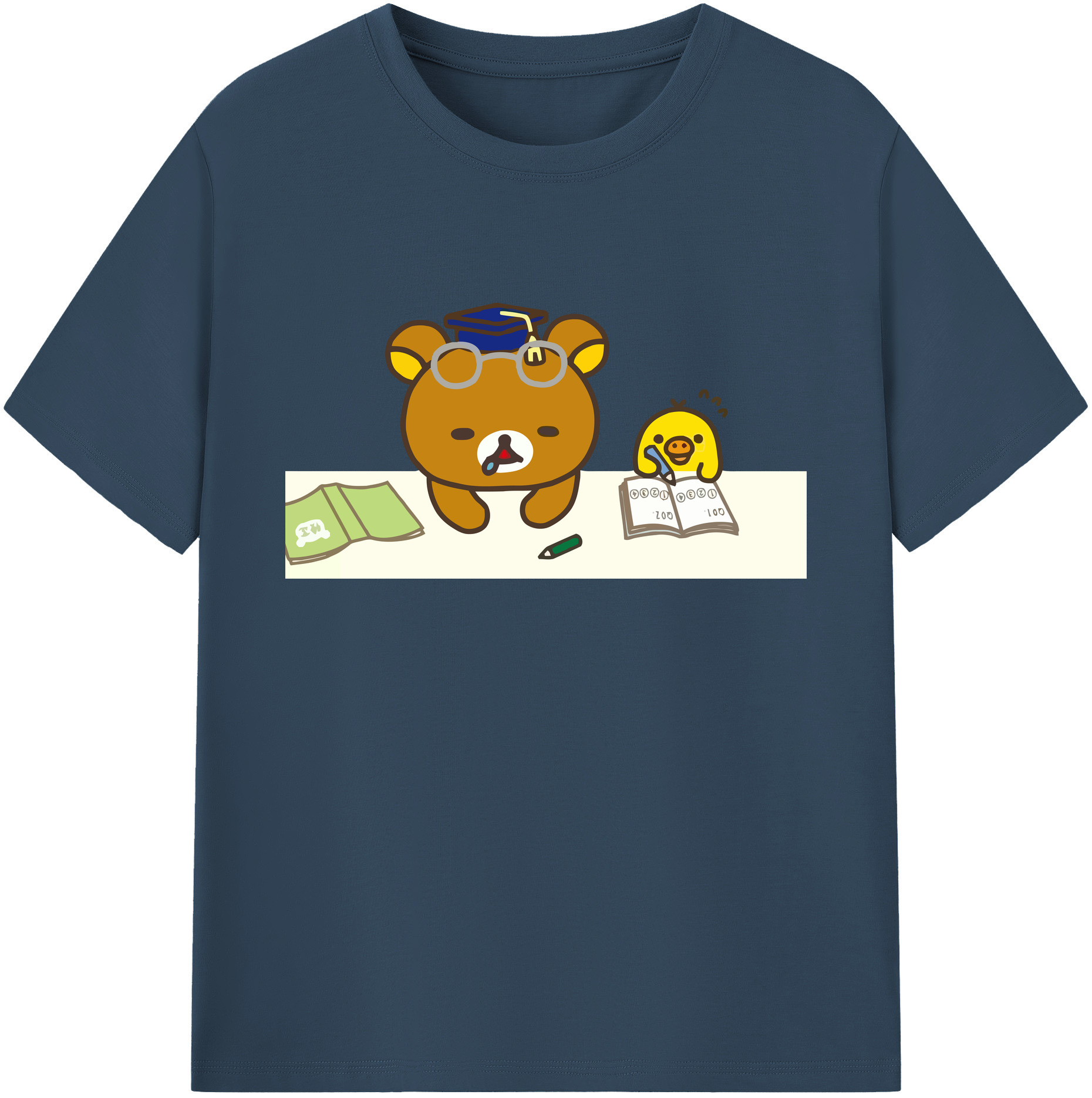 （画像用） リラックマ リラックマ キイロイトリ Rilakkuma Korilakkuma Kiiroitori 綿100％ メンズ半袖Tシャツ｜肌触りやわらか＆通気性