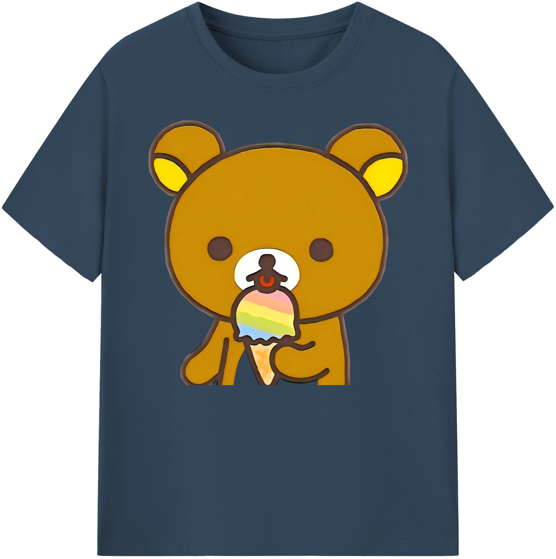 （画像用） リラックマ リラックマ キイロイトリ Rilakkuma Korilakkuma Kiiroitori 綿100％ メンズ半袖Tシャツ｜肌触りやわらか＆通気性