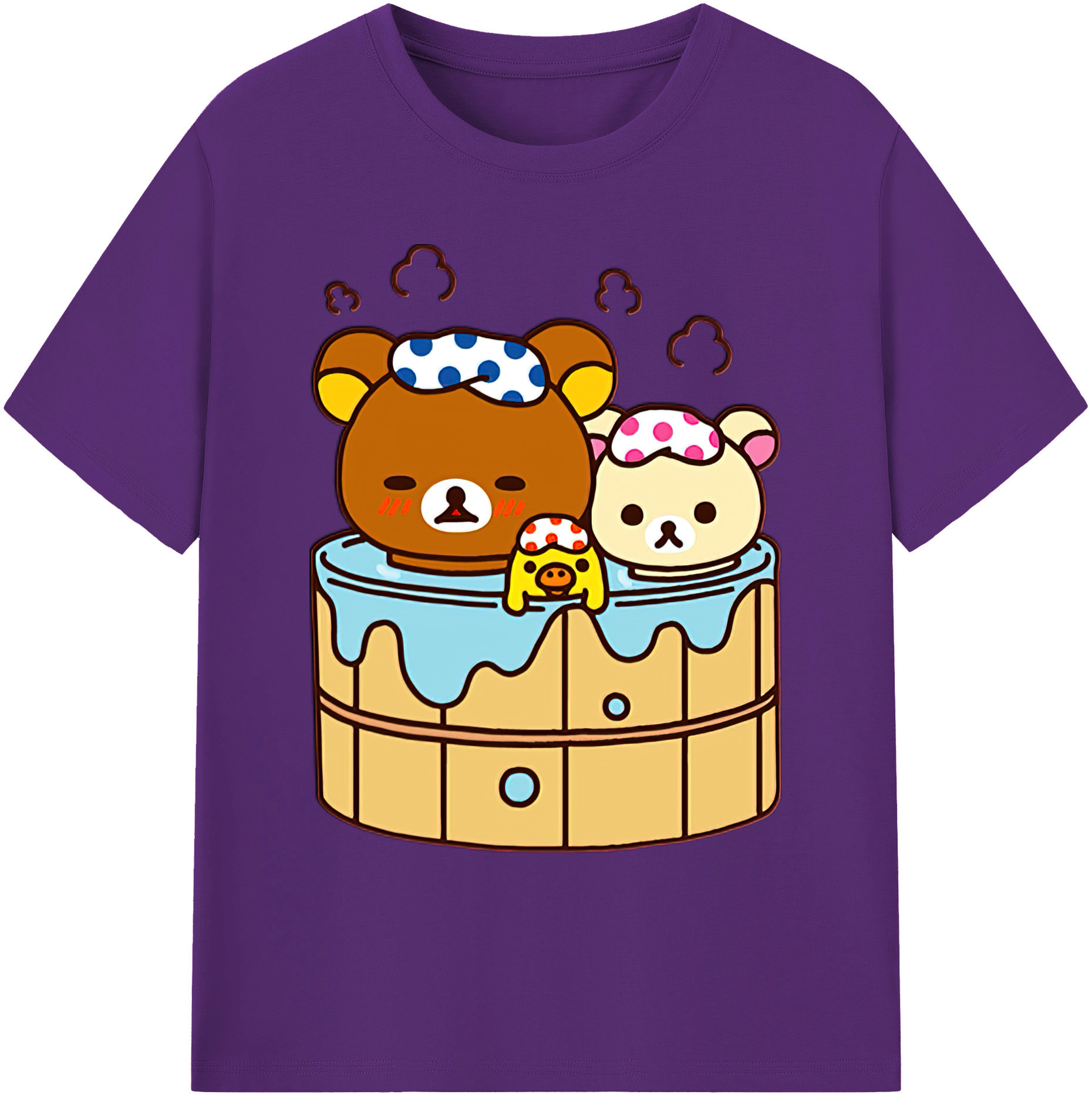 （画像用） リラックマ リラックマ キイロイトリ Rilakkuma Korilakkuma Kiiroitori 綿100％ メンズ半袖Tシャツ｜肌触りやわらか＆通気性