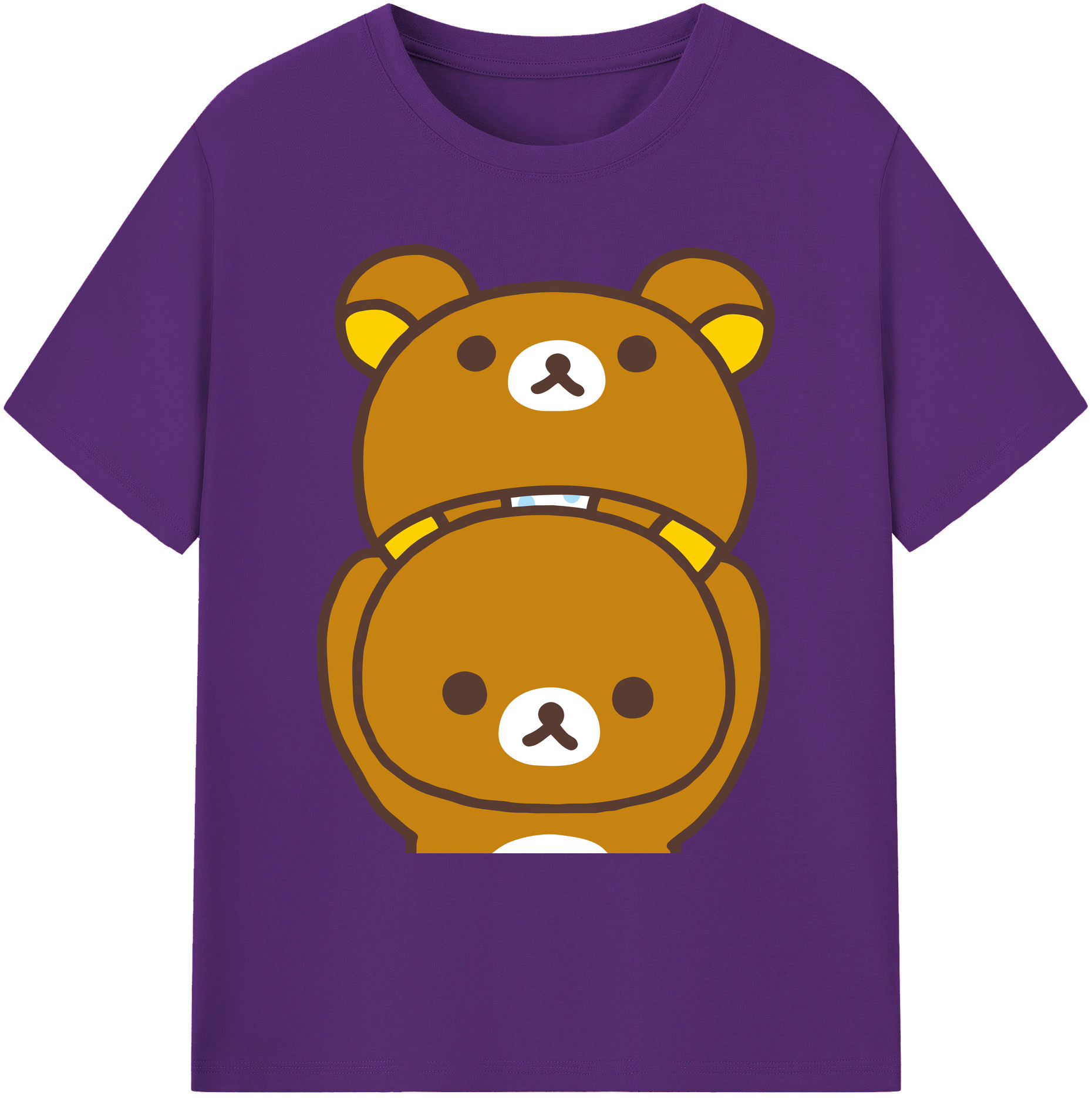 （画像用） リラックマ リラックマ キイロイトリ Rilakkuma Korilakkuma Kiiroitori 綿100％ メンズ半袖Tシャツ｜肌触りやわらか＆通気性