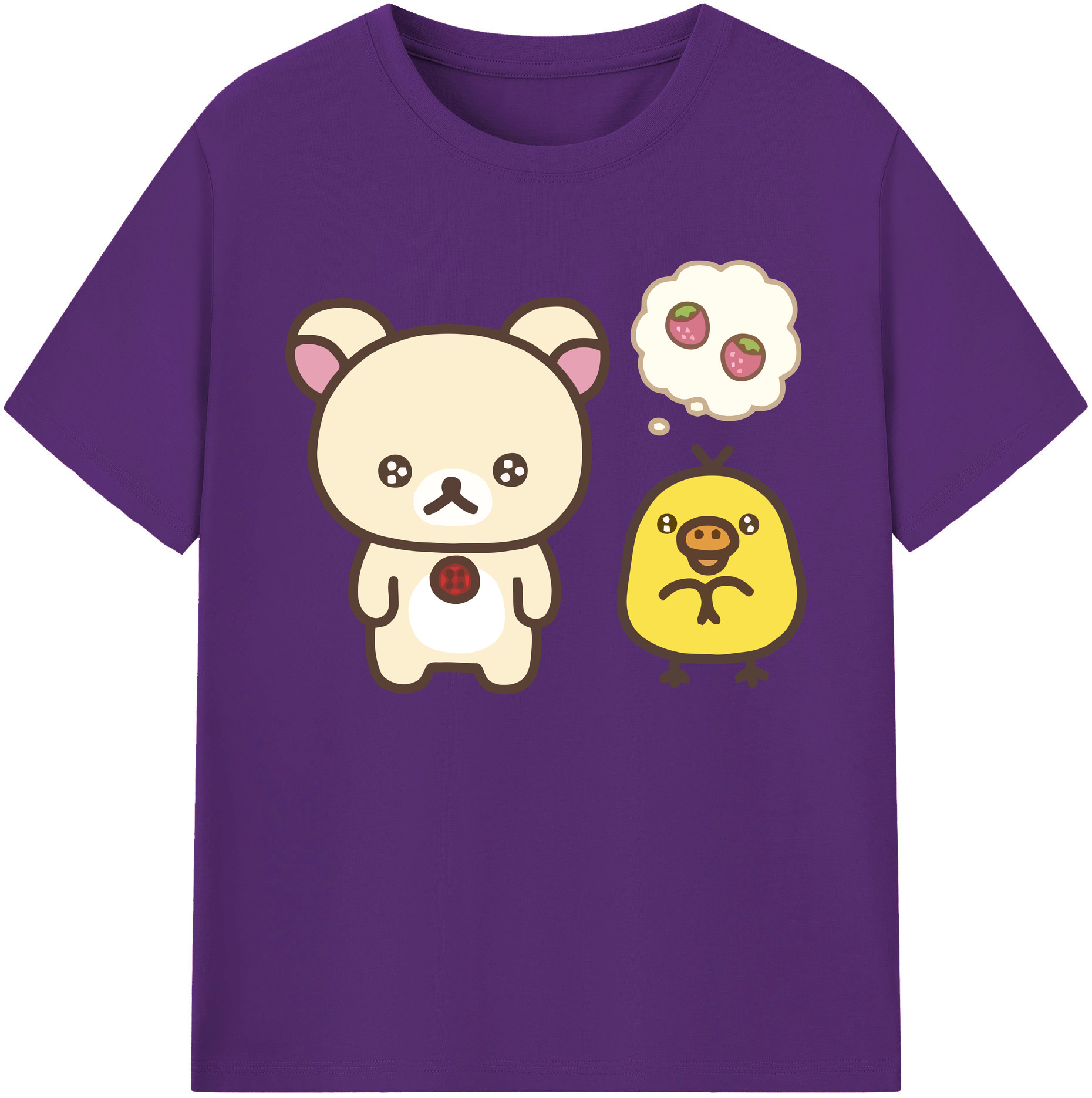 （画像用） リラックマ リラックマ キイロイトリ Rilakkuma Korilakkuma Kiiroitori 綿100％ メンズ半袖Tシャツ｜肌触りやわらか＆通気性
