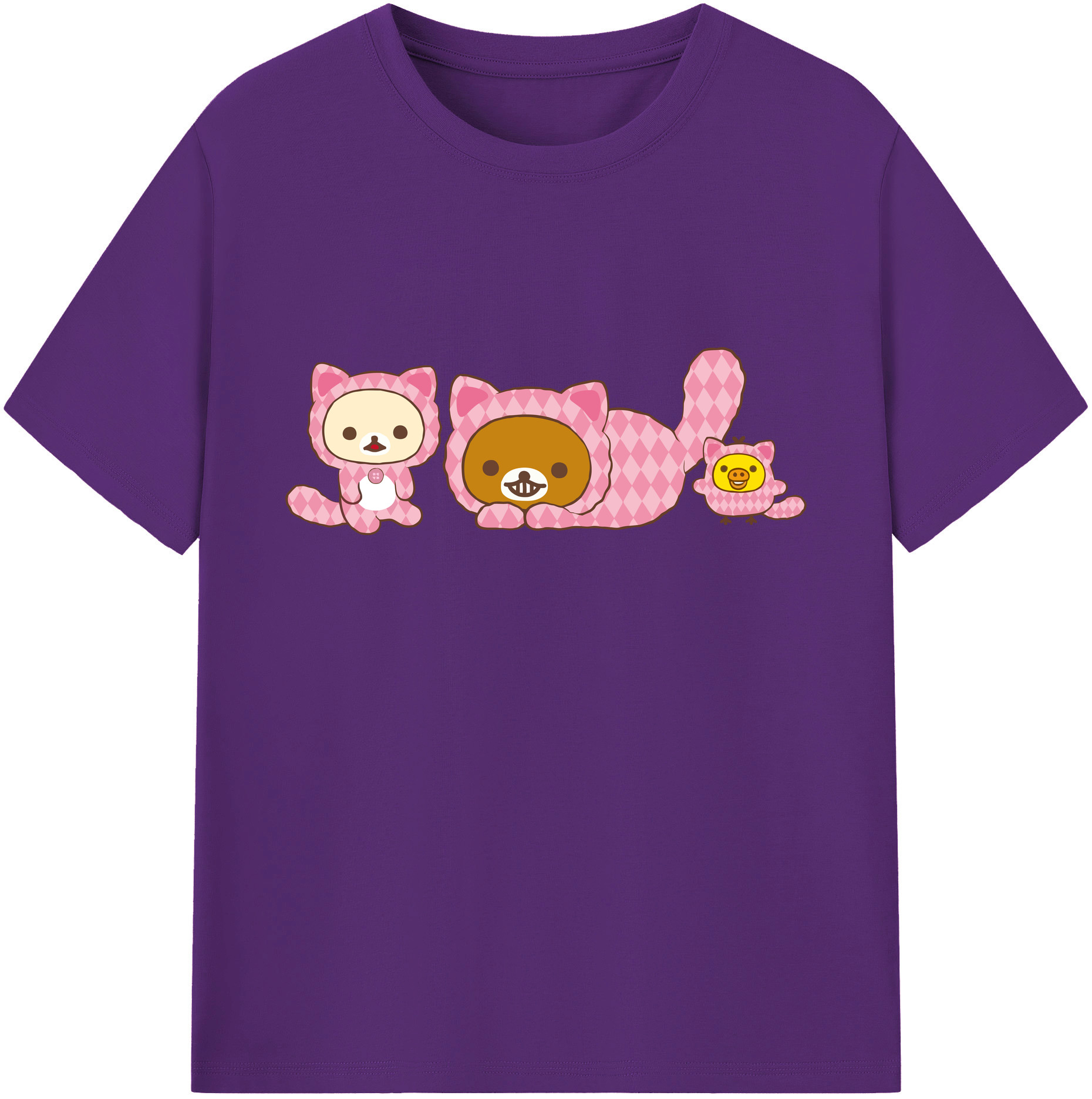 （画像用） リラックマ リラックマ キイロイトリ Rilakkuma Korilakkuma Kiiroitori 綿100％ メンズ半袖Tシャツ｜肌触りやわらか＆通気性