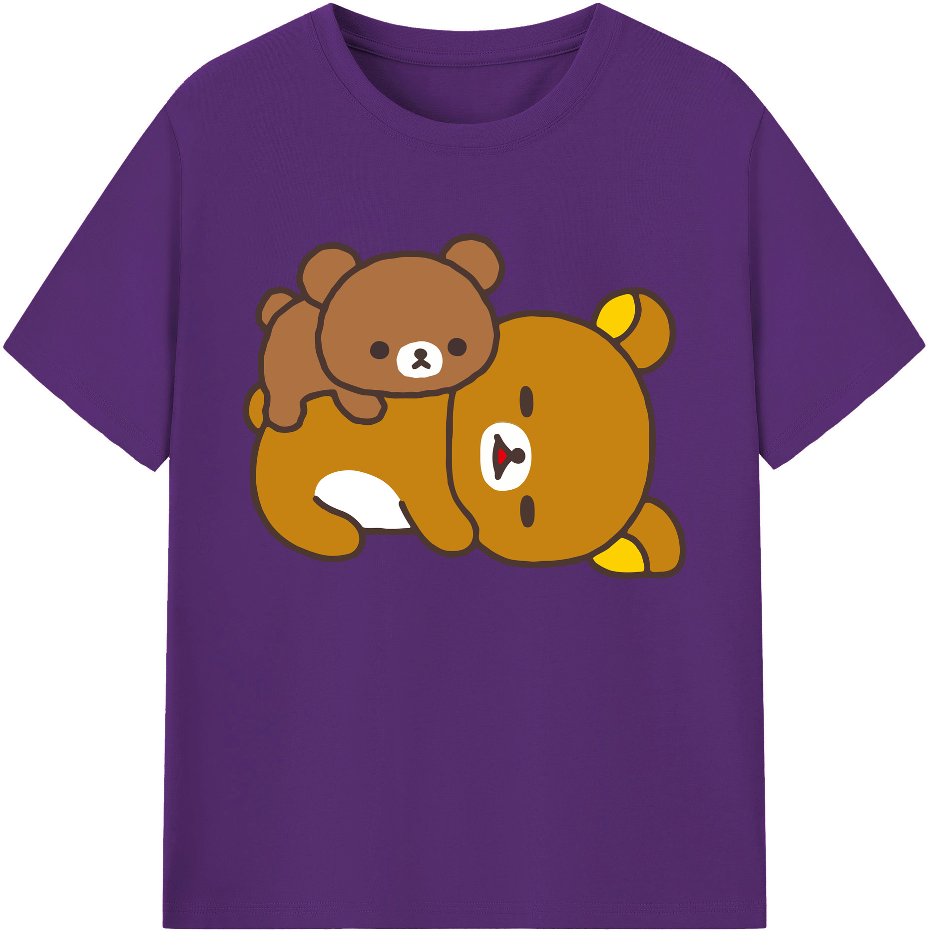 （画像用） リラックマ リラックマ キイロイトリ Rilakkuma Korilakkuma Kiiroitori 綿100％ メンズ半袖Tシャツ｜肌触りやわらか＆通気性