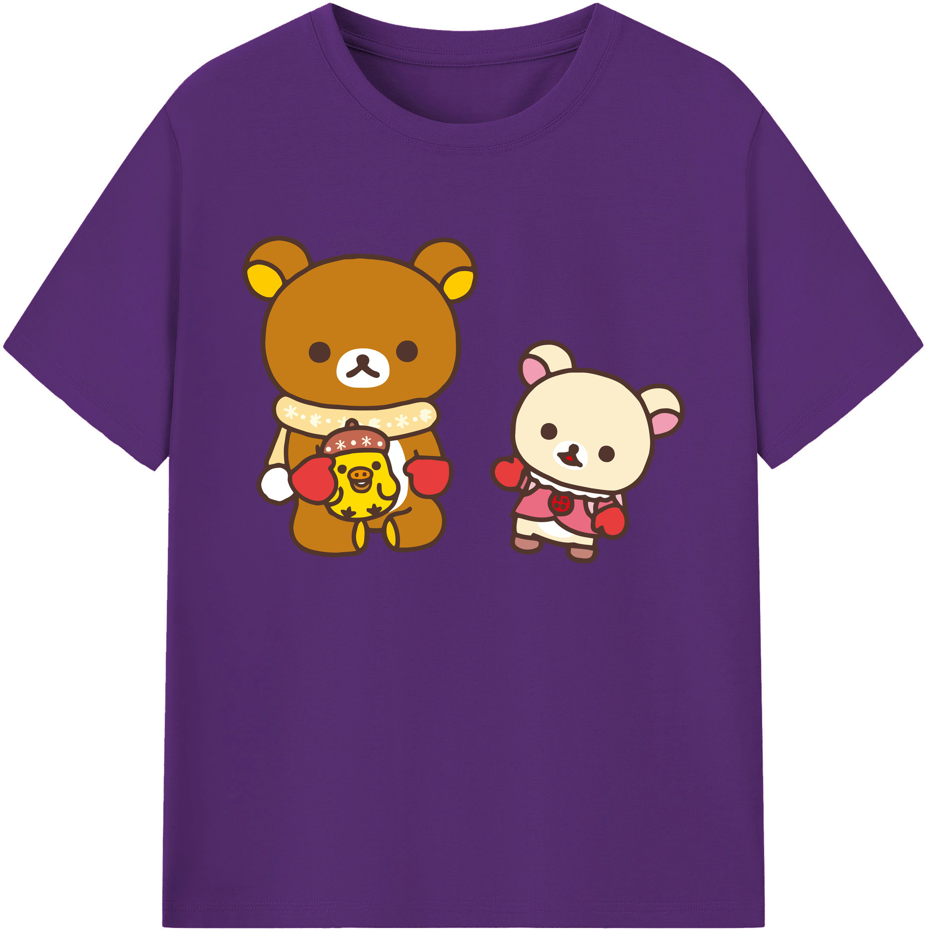 （画像用） リラックマ リラックマ キイロイトリ Rilakkuma Korilakkuma Kiiroitori 綿100％ メンズ半袖Tシャツ｜肌触りやわらか＆通気性