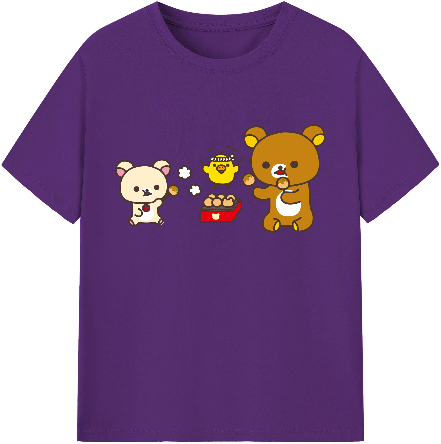 （画像用） リラックマ リラックマ キイロイトリ Rilakkuma Korilakkuma Kiiroitori 綿100％ メンズ半袖Tシャツ｜肌触りやわらか＆通気性