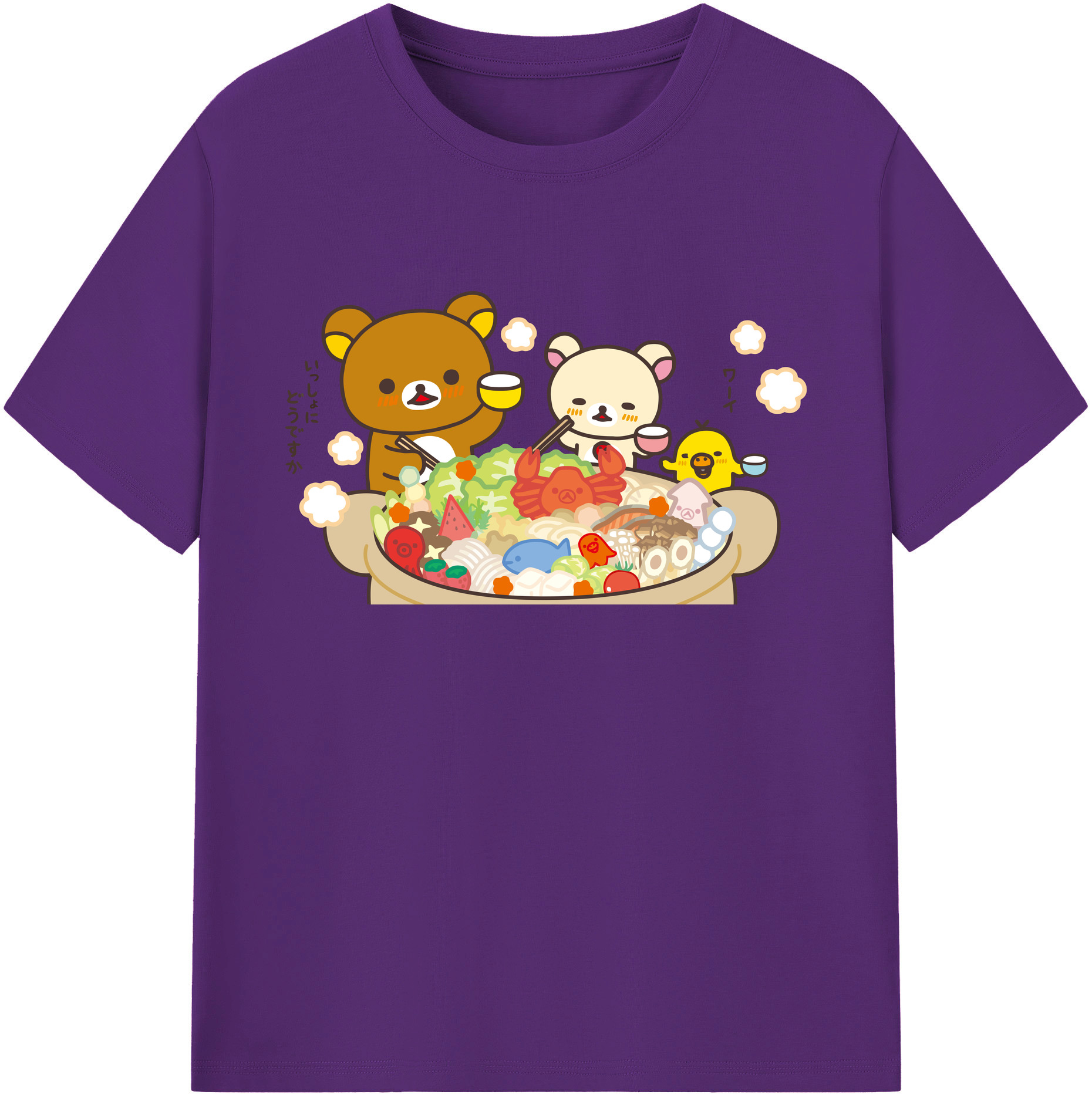 （画像用） リラックマ リラックマ キイロイトリ Rilakkuma Korilakkuma Kiiroitori 綿100％ メンズ半袖Tシャツ｜肌触りやわらか＆通気性