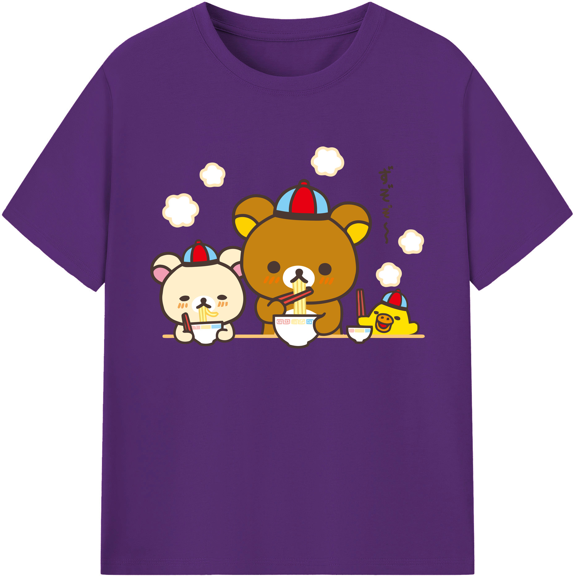 （画像用） リラックマ リラックマ キイロイトリ Rilakkuma Korilakkuma Kiiroitori 綿100％ メンズ半袖Tシャツ｜肌触りやわらか＆通気性