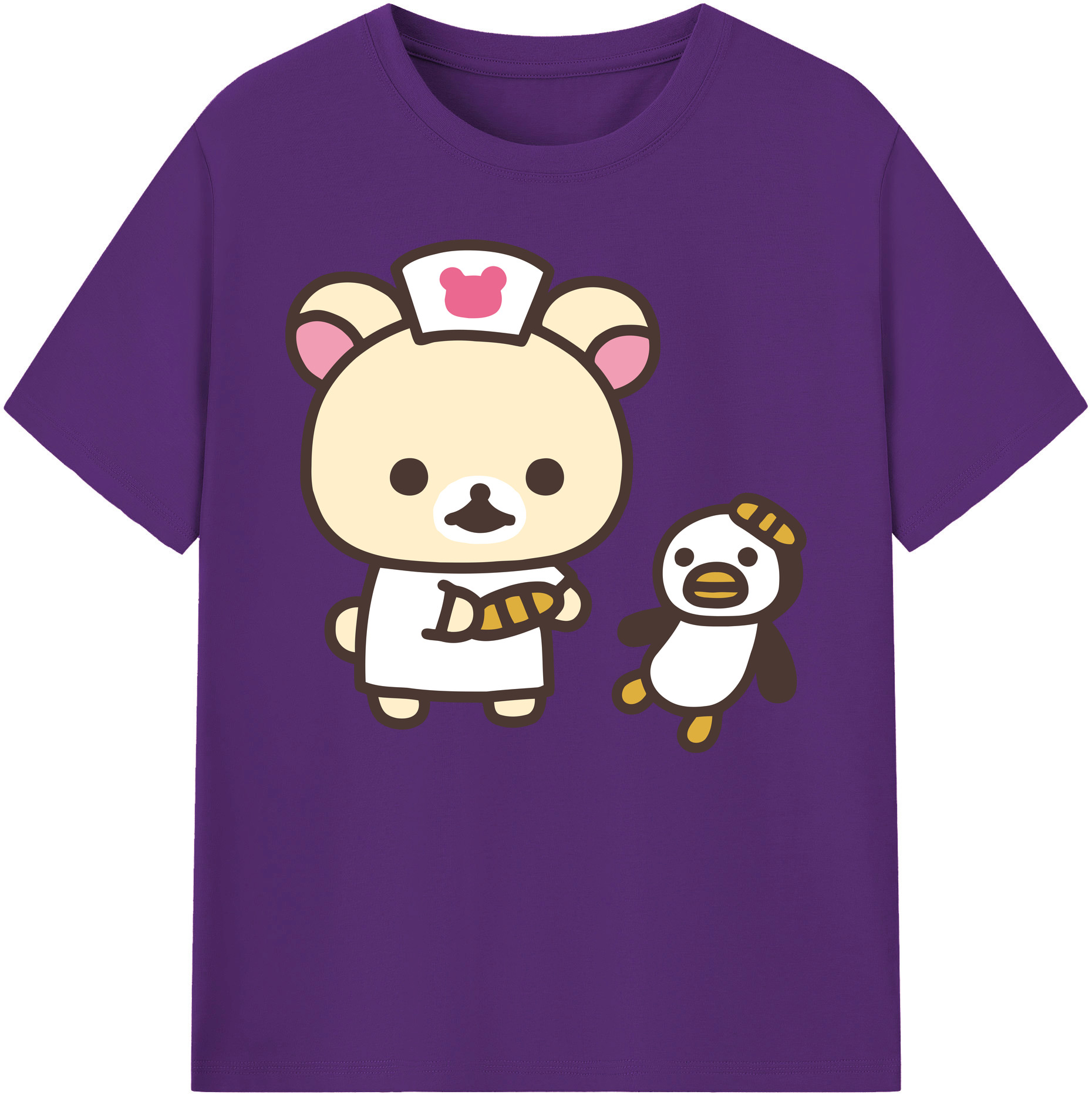 （画像用） リラックマ リラックマ キイロイトリ Rilakkuma Korilakkuma Kiiroitori 綿100％ メンズ半袖Tシャツ｜肌触りやわらか＆通気性