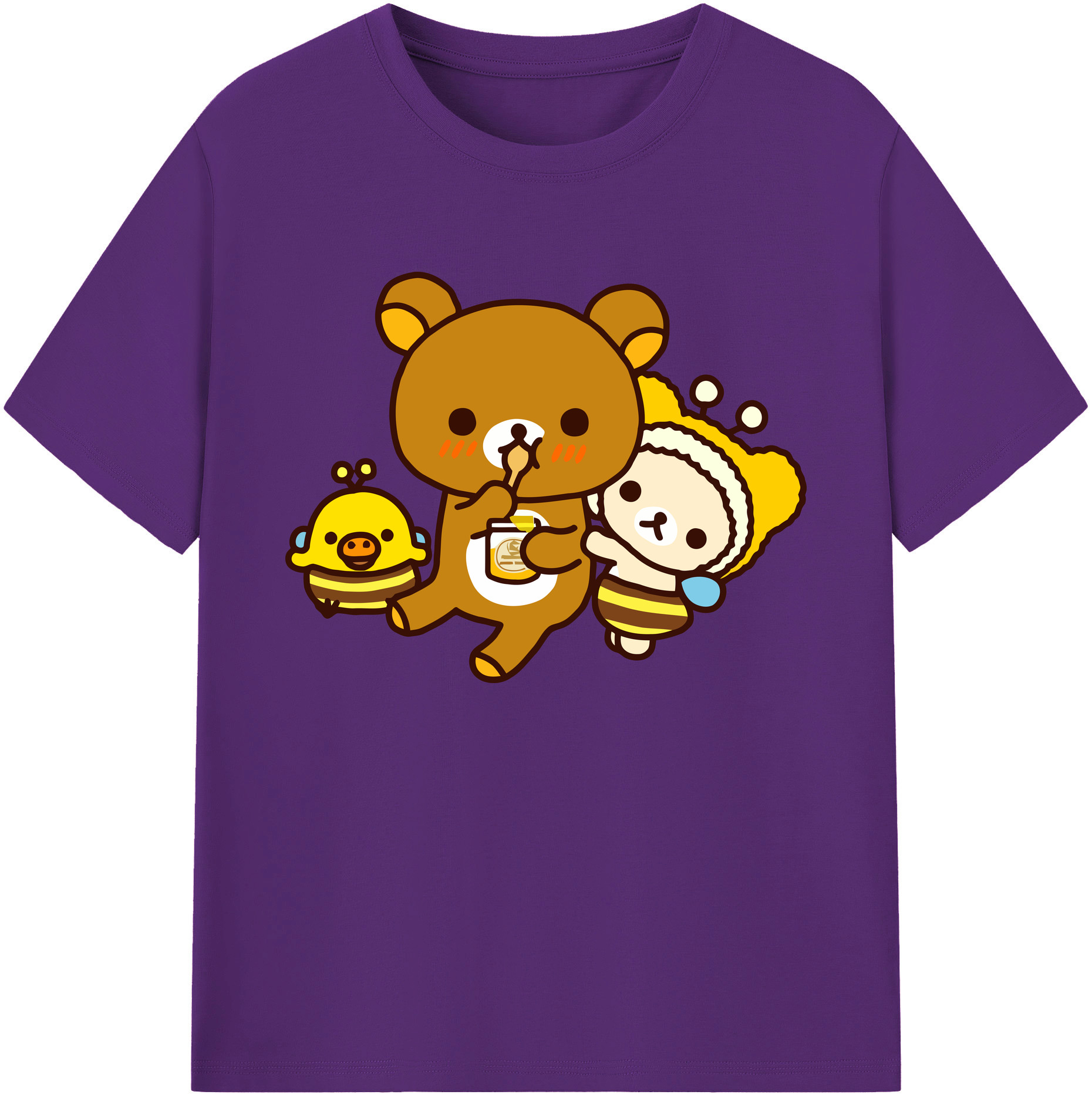 （画像用） リラックマ リラックマ キイロイトリ Rilakkuma Korilakkuma Kiiroitori 綿100％ メンズ半袖Tシャツ｜肌触りやわらか＆通気性