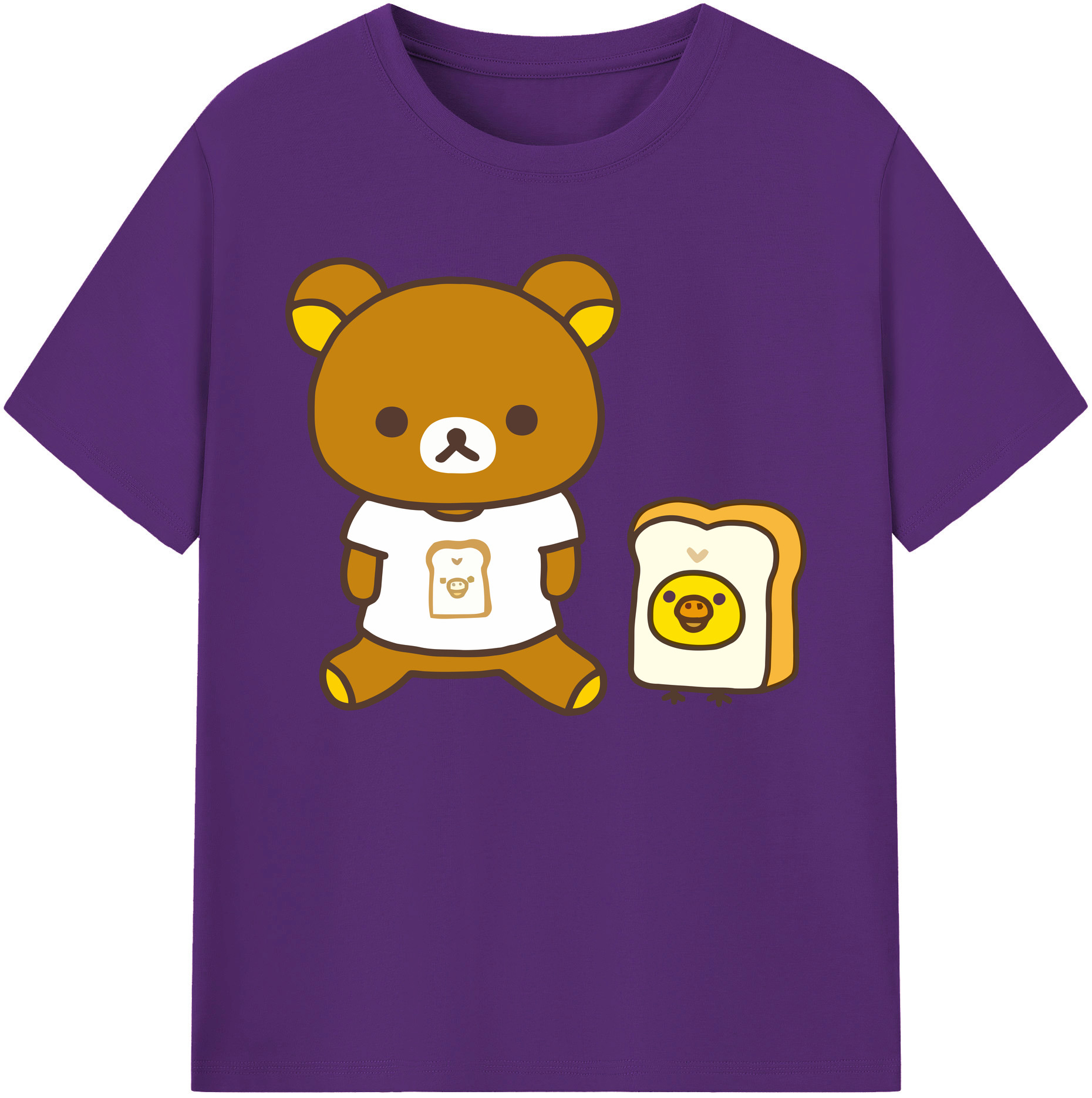 （画像用） リラックマ リラックマ キイロイトリ Rilakkuma Korilakkuma Kiiroitori 綿100％ メンズ半袖Tシャツ｜肌触りやわらか＆通気性
