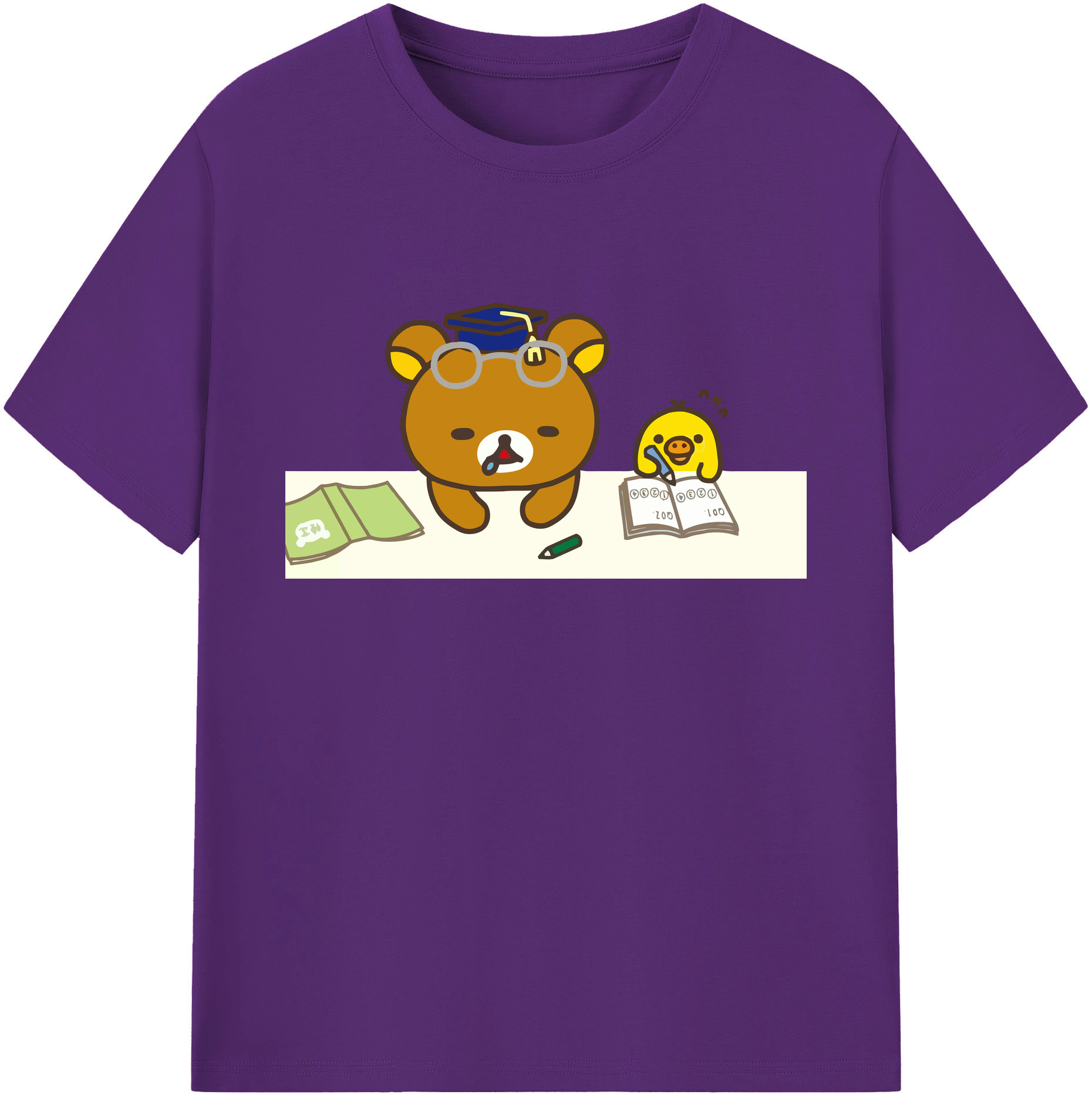 （画像用） リラックマ リラックマ キイロイトリ Rilakkuma Korilakkuma Kiiroitori 綿100％ メンズ半袖Tシャツ｜肌触りやわらか＆通気性