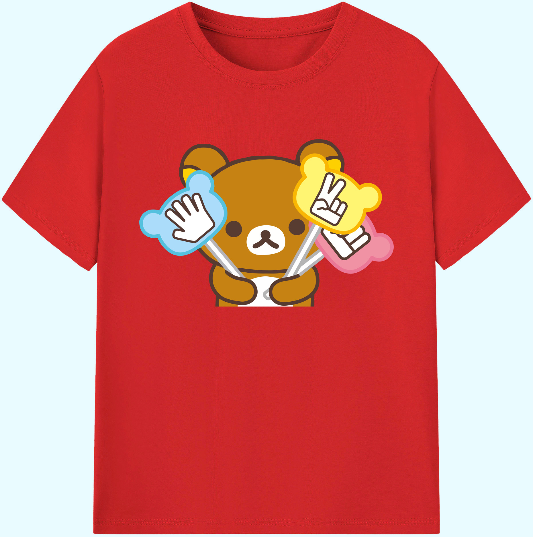 （画像用） リラックマ リラックマ キイロイトリ Rilakkuma Korilakkuma Kiiroitori 綿100％ メンズ半袖Tシャツ｜肌触りやわらか＆通気性