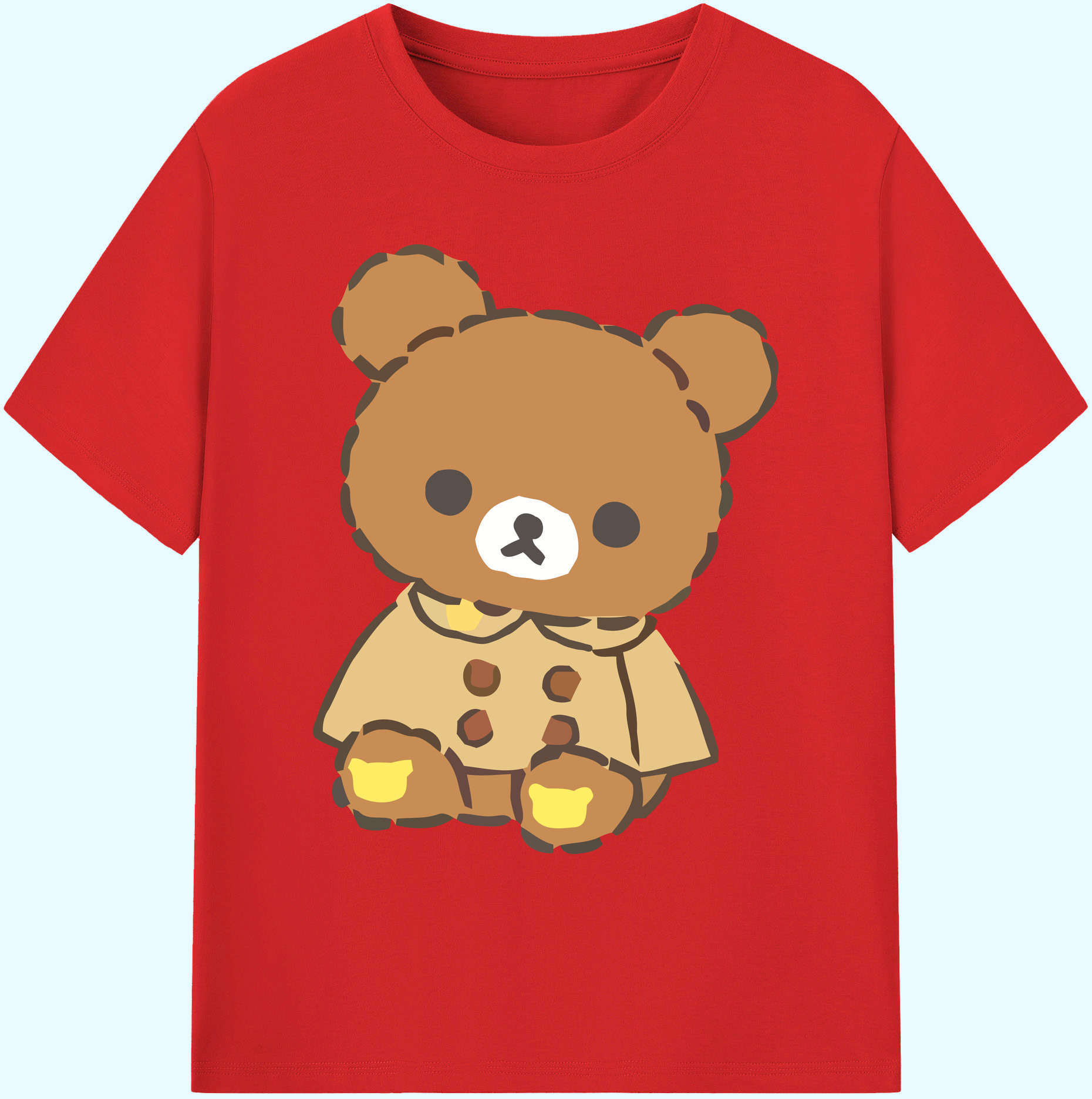 （画像用） リラックマ リラックマ キイロイトリ Rilakkuma Korilakkuma Kiiroitori 綿100％ メンズ半袖Tシャツ｜肌触りやわらか＆通気性