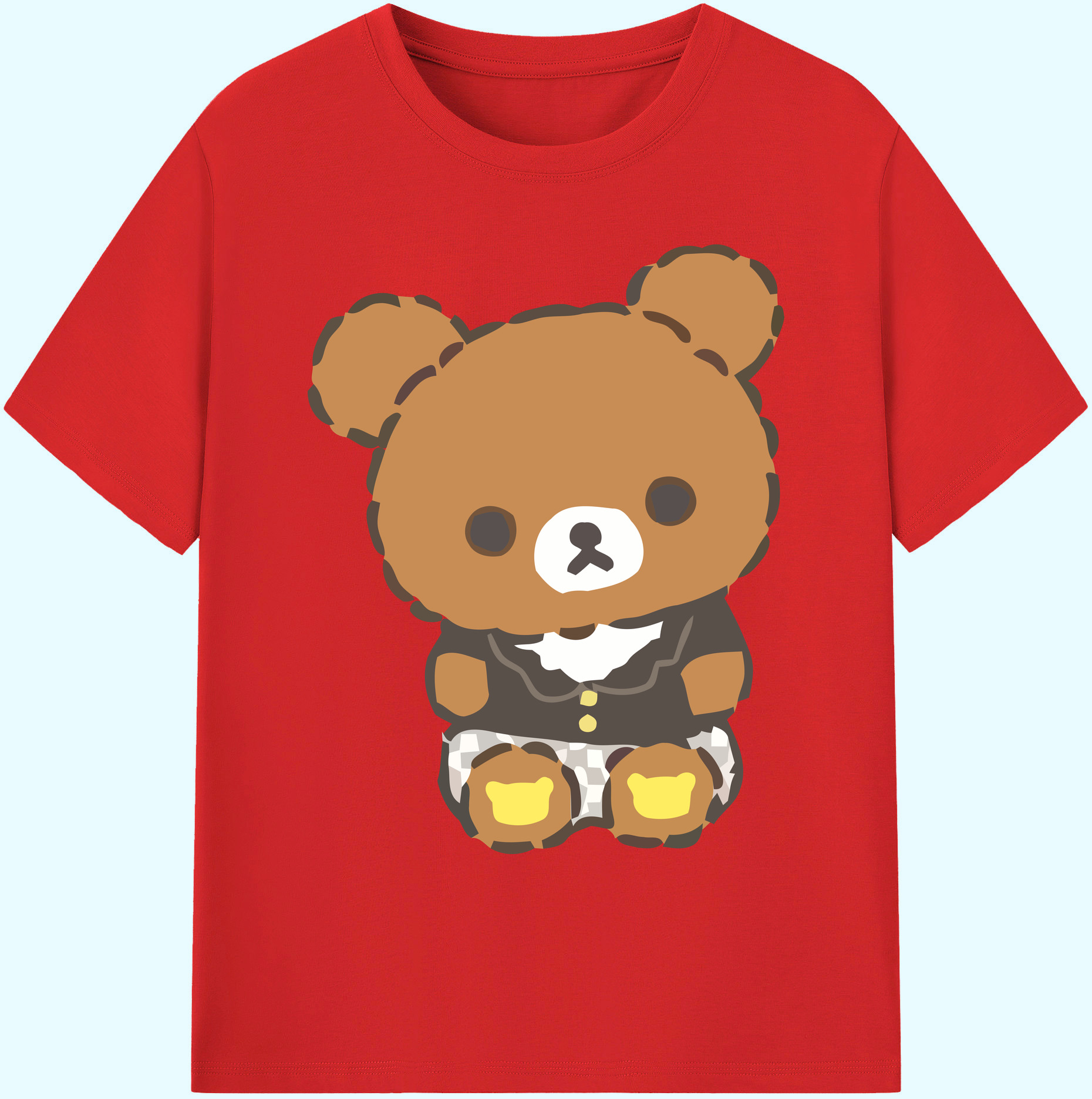 （画像用） リラックマ リラックマ キイロイトリ Rilakkuma Korilakkuma Kiiroitori 綿100％ メンズ半袖Tシャツ｜肌触りやわらか＆通気性