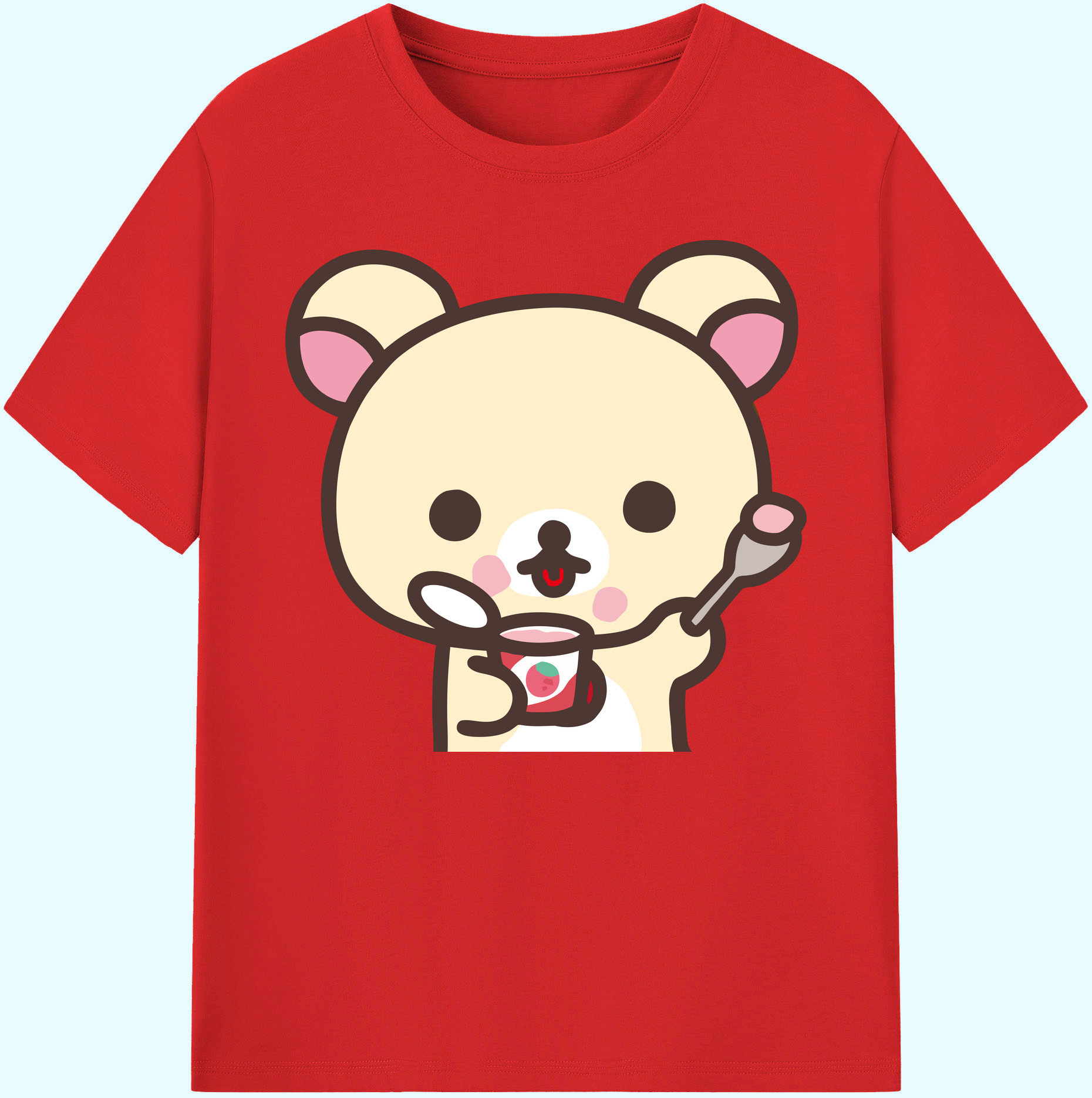 （画像用） リラックマ リラックマ キイロイトリ Rilakkuma Korilakkuma Kiiroitori 綿100％ メンズ半袖Tシャツ｜肌触りやわらか＆通気性